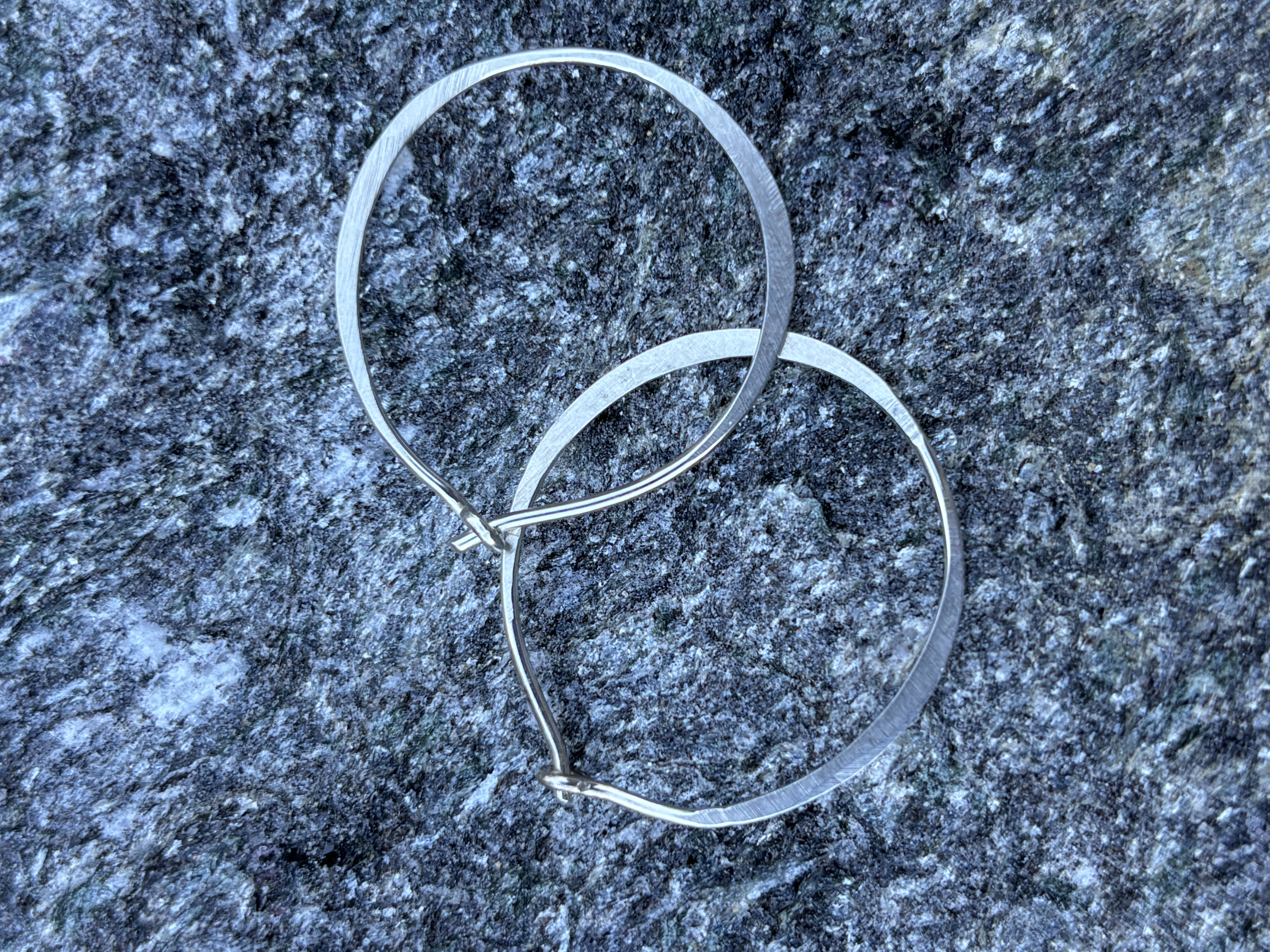 Medium Handmade 925 Sterling Silver Hoop Earrings-20 Gauge