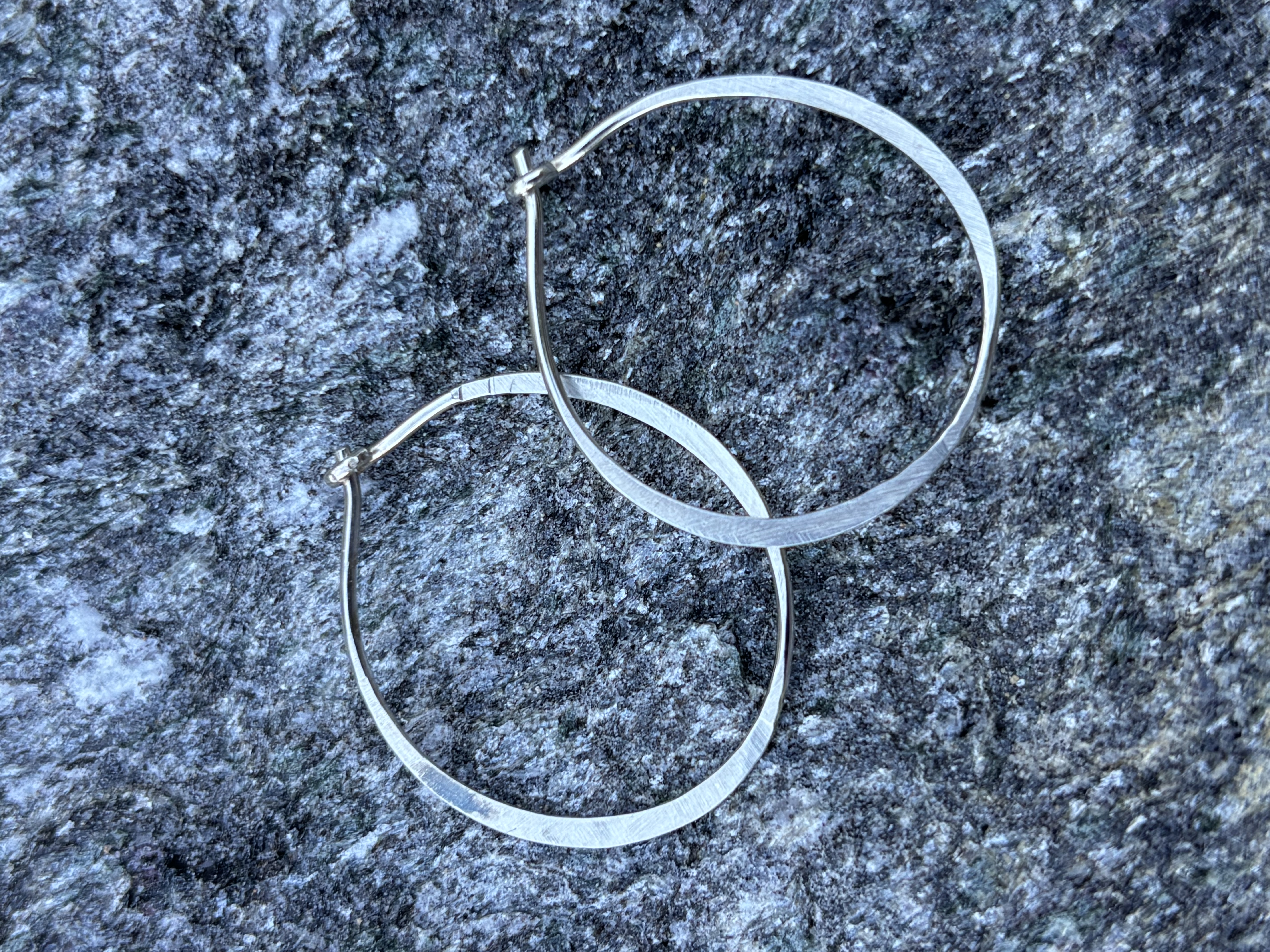 Medium Handmade 925 Sterling Silver Hoop Earrings-18 Gauge