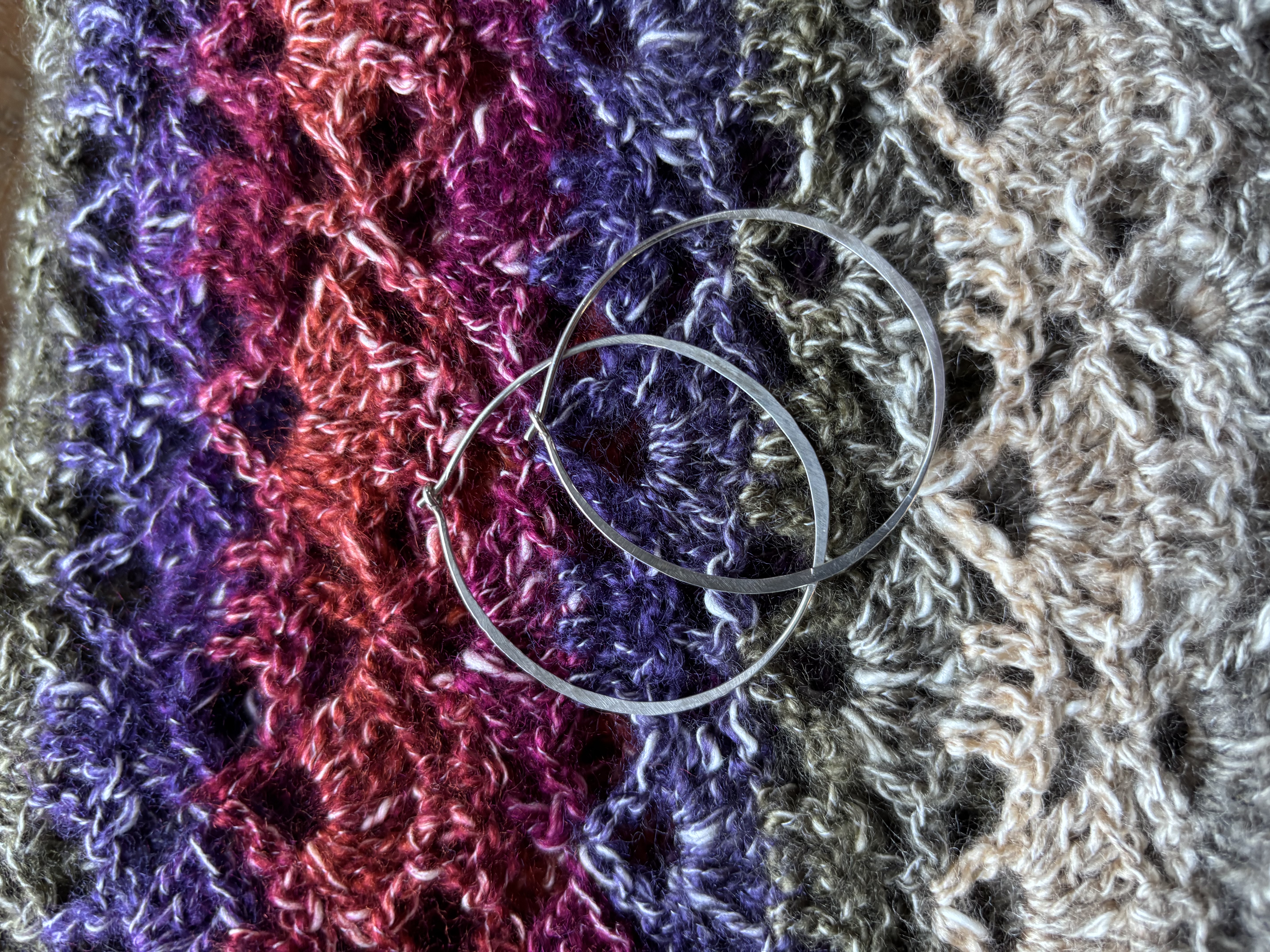 Large Handmade 925 Sterling Silver Hoop Earrings-18 Gauge