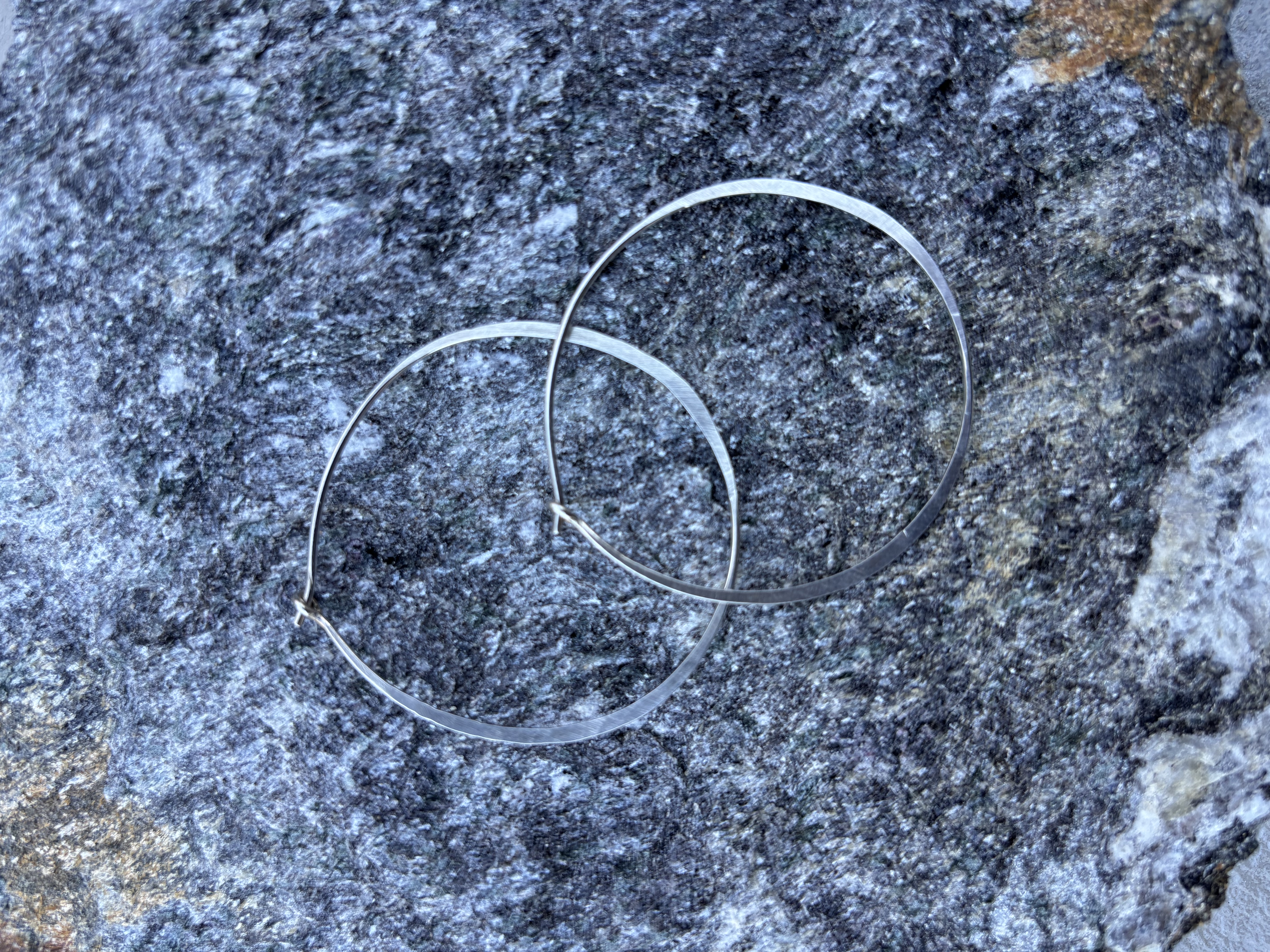 Large Handmade 925 Sterling Silver Hoop Earrings-18 Gauge