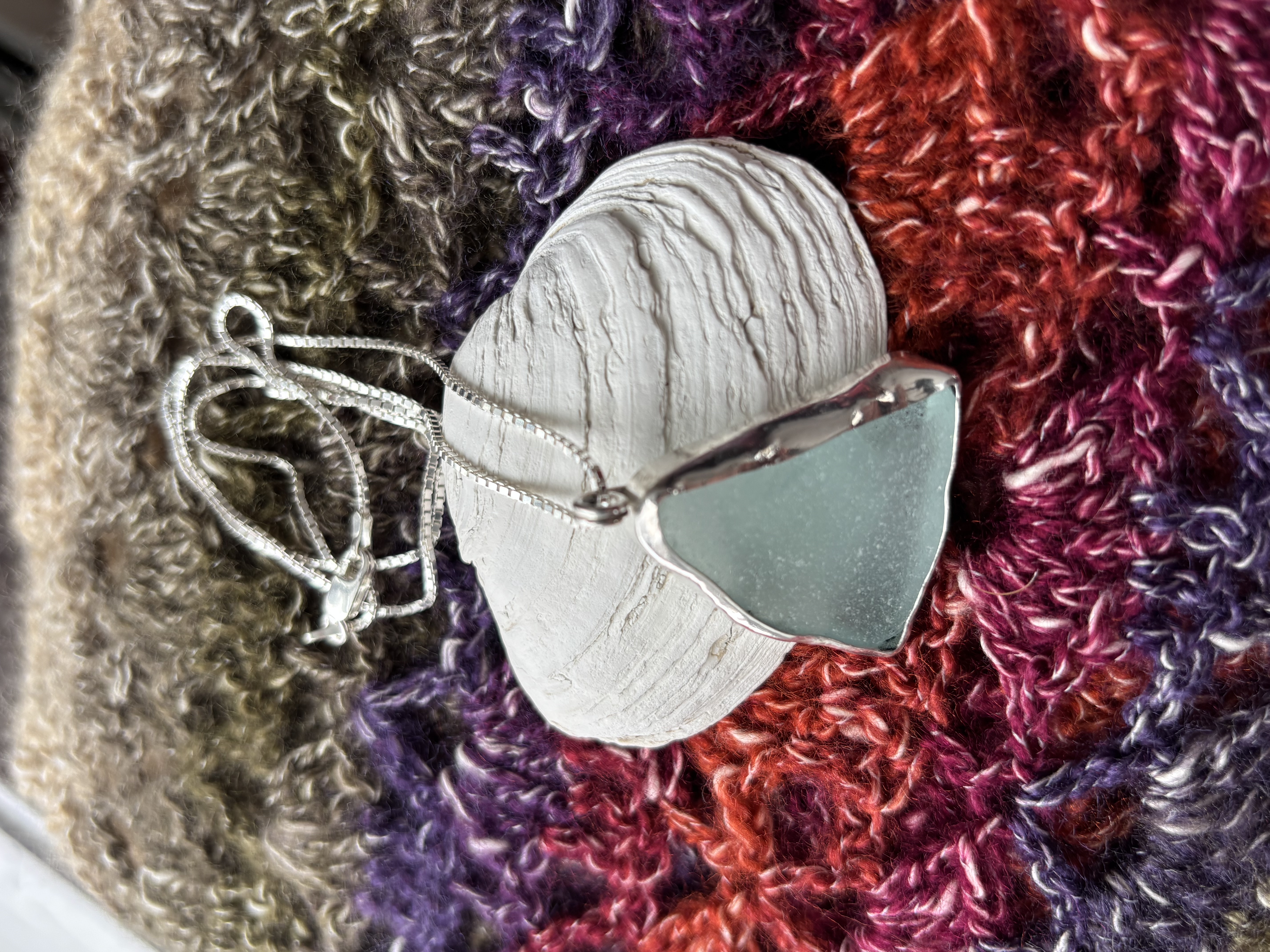 Handmade Sterling Silver Pendant with Sea Glass