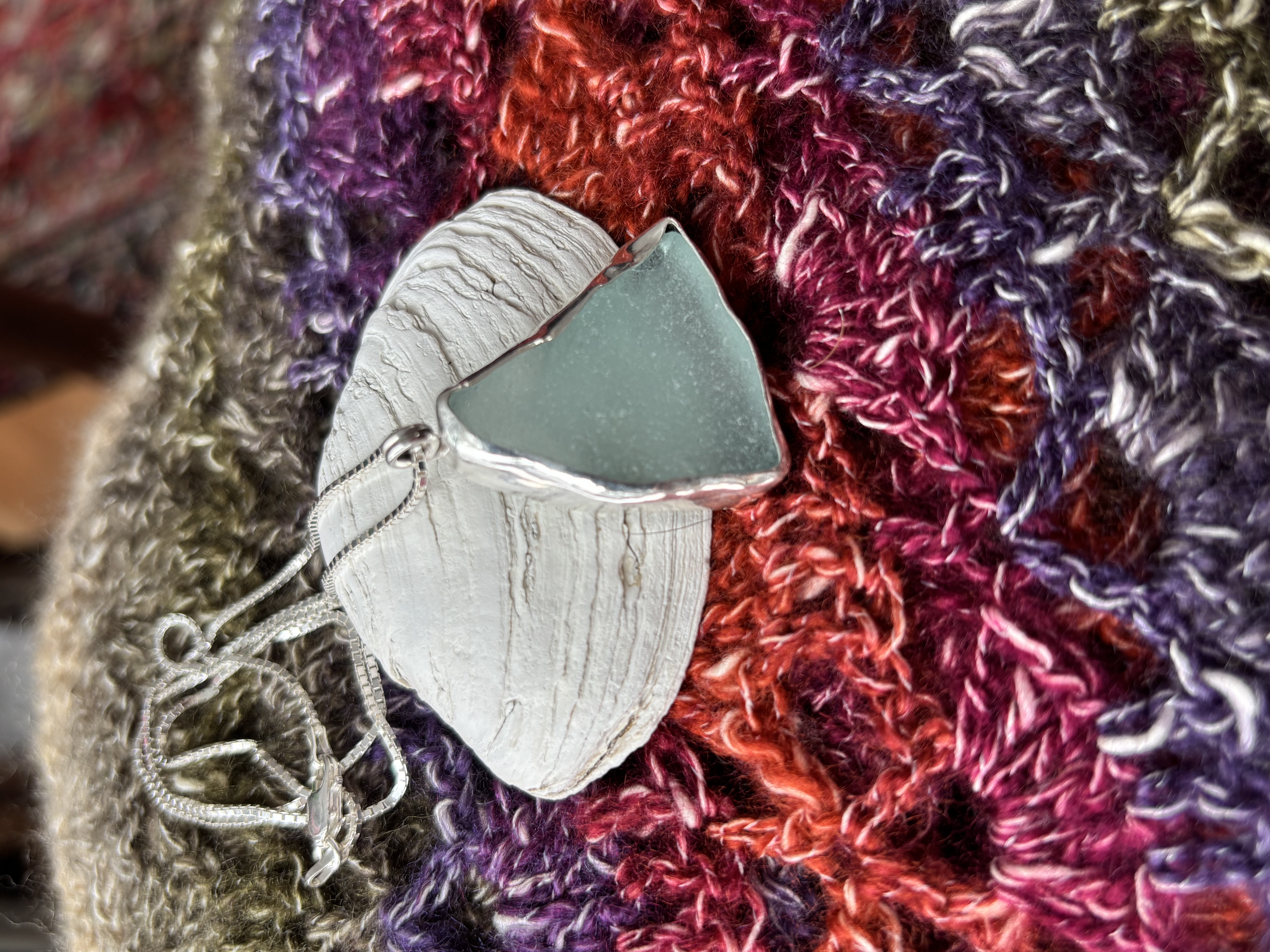 Handmade Sterling Silver Pendant with Sea Glass