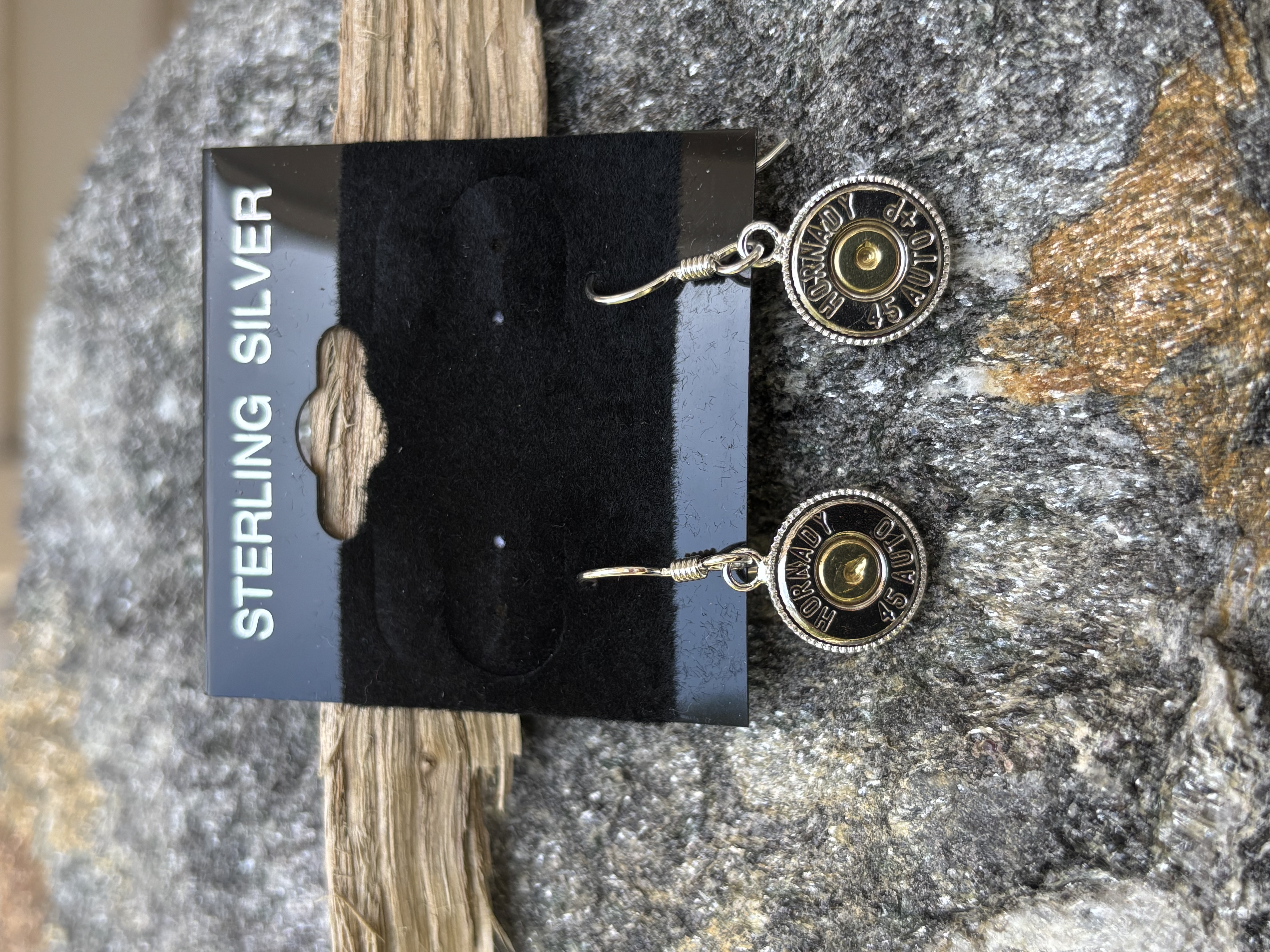 45-Caliber Nickel, Brass and Sterling Silver Earrings