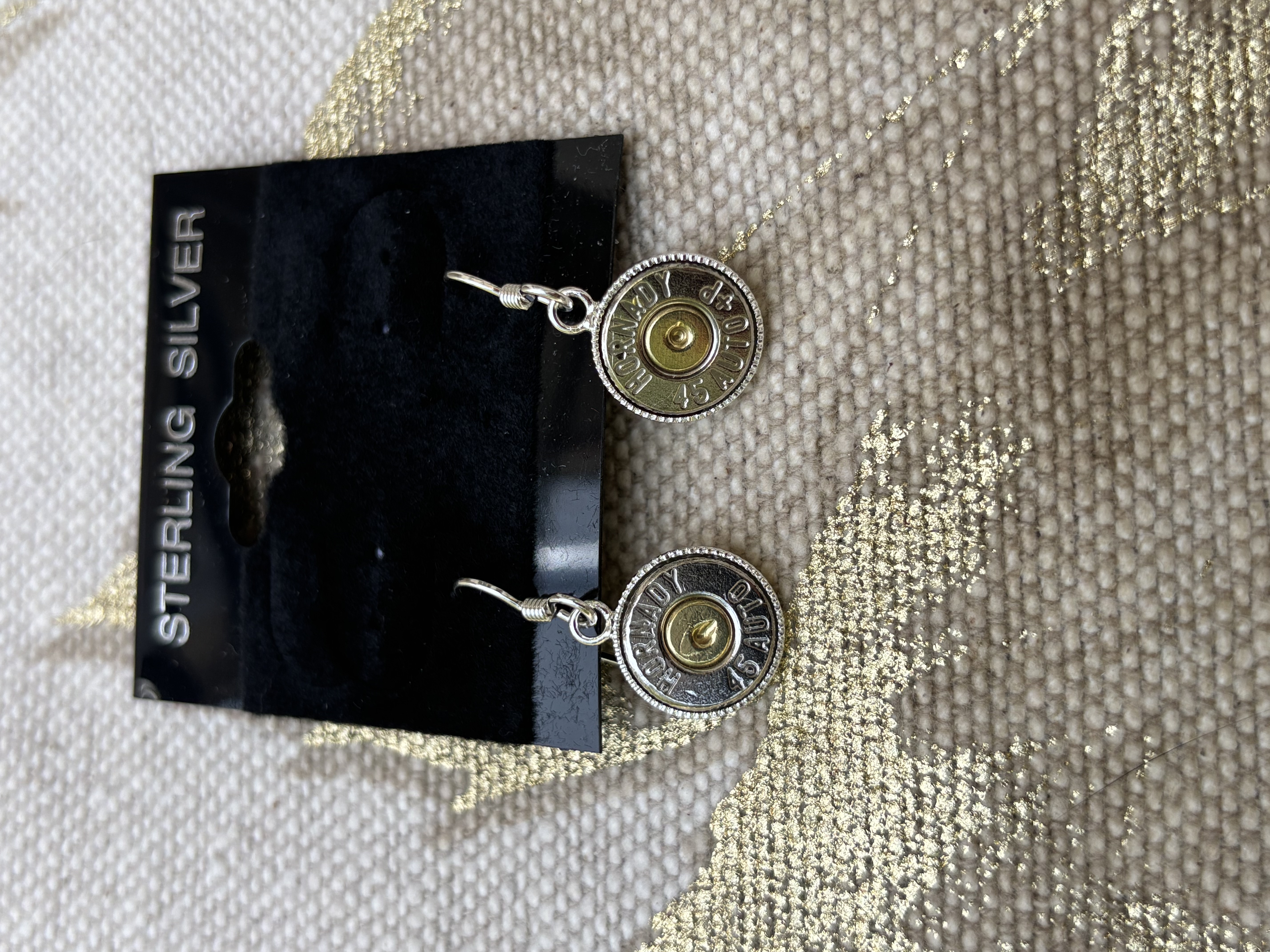 45-Caliber Nickel, Brass and Sterling Silver Earrings