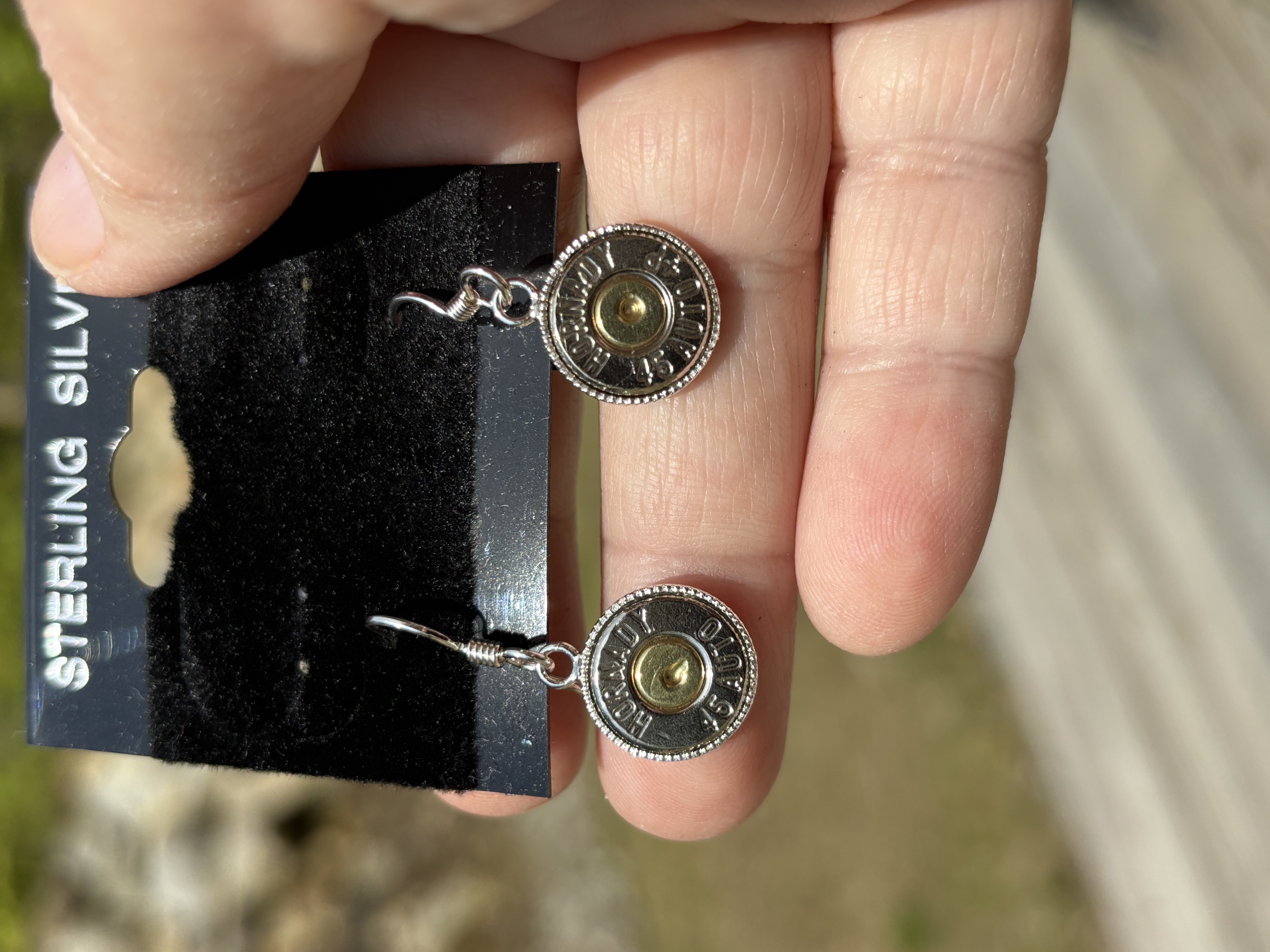 45-Caliber Nickel, Brass and Sterling Silver Earrings