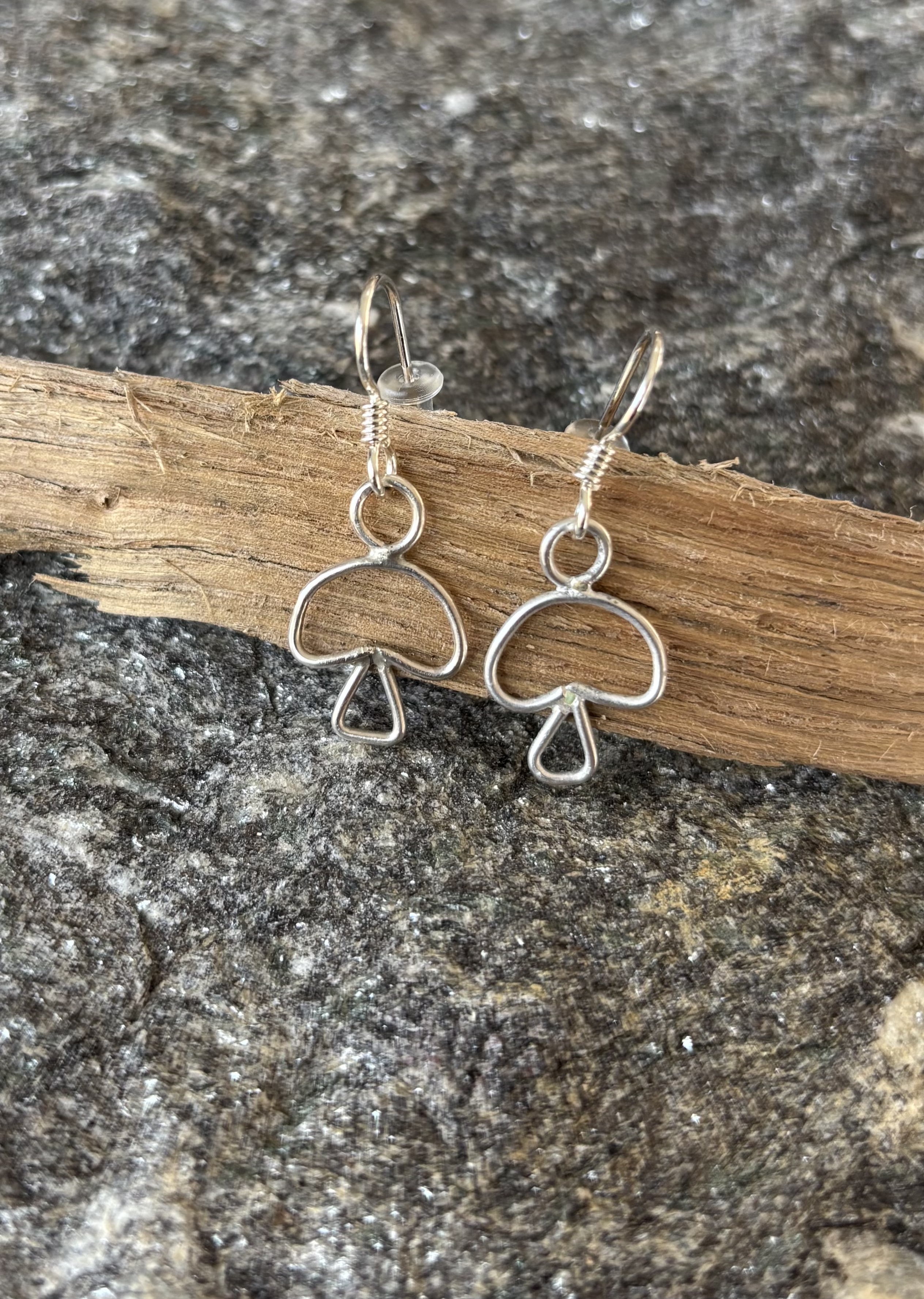 Handmade .925 Sterling Silver Mushroom Earrings