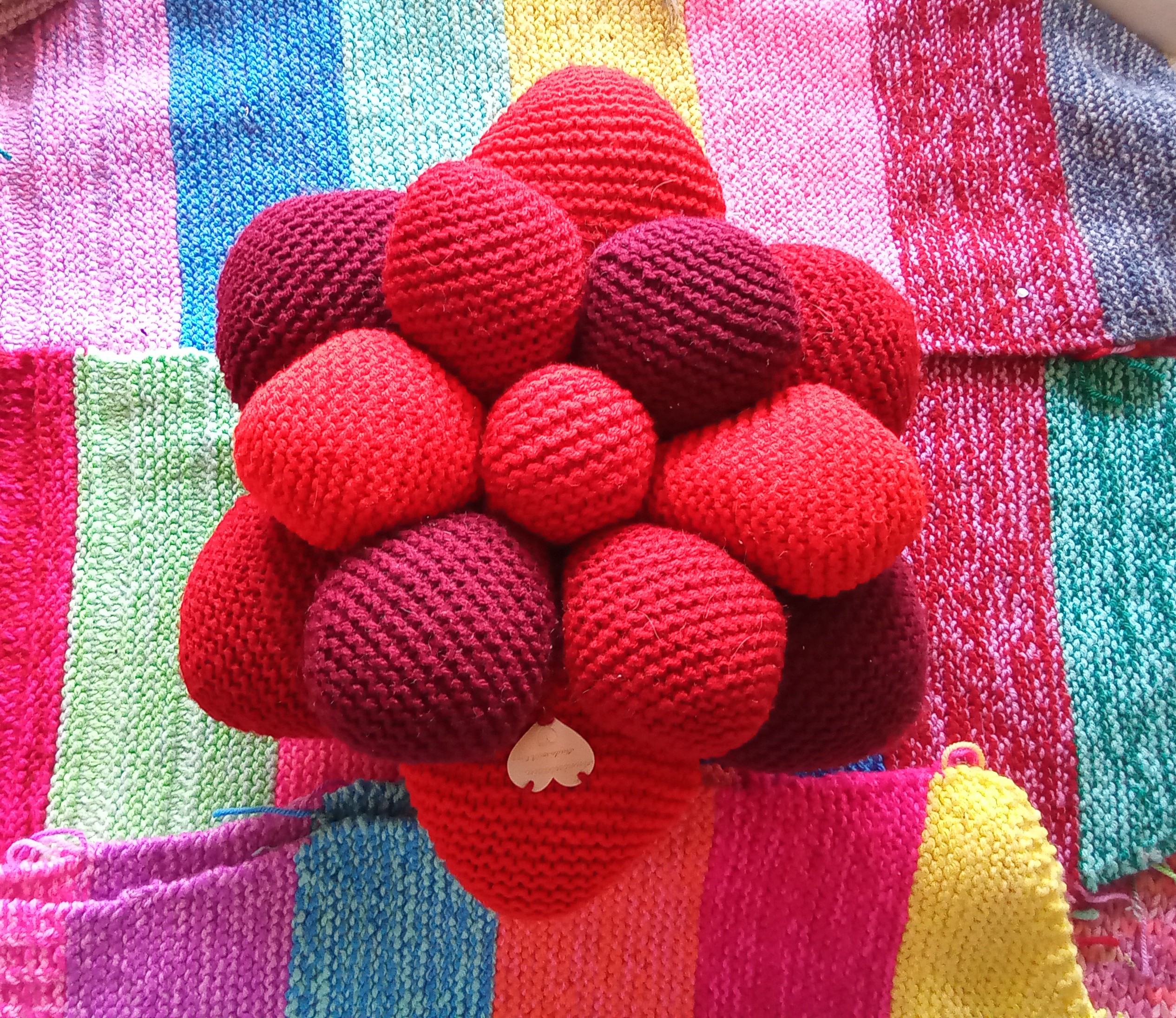 Red flower pillow