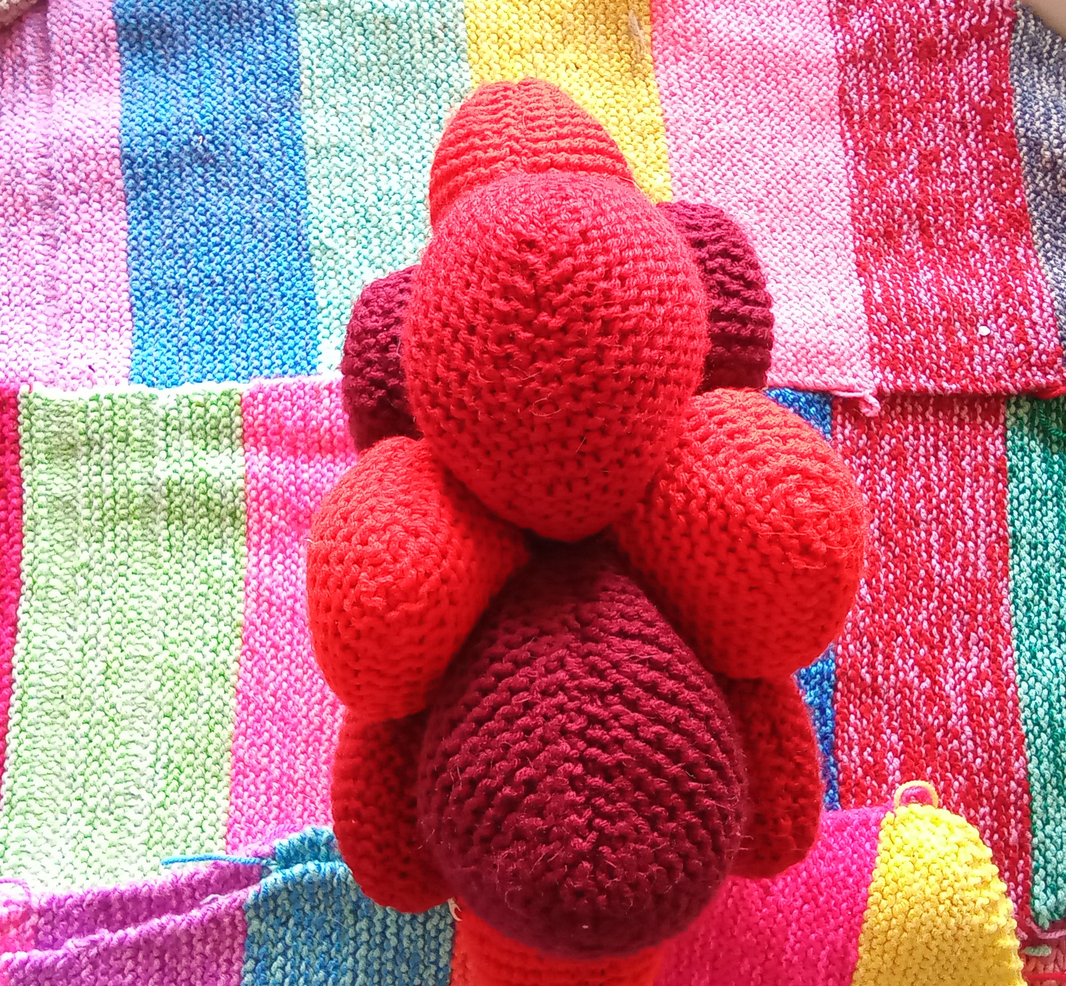 Rode bloemenkussen