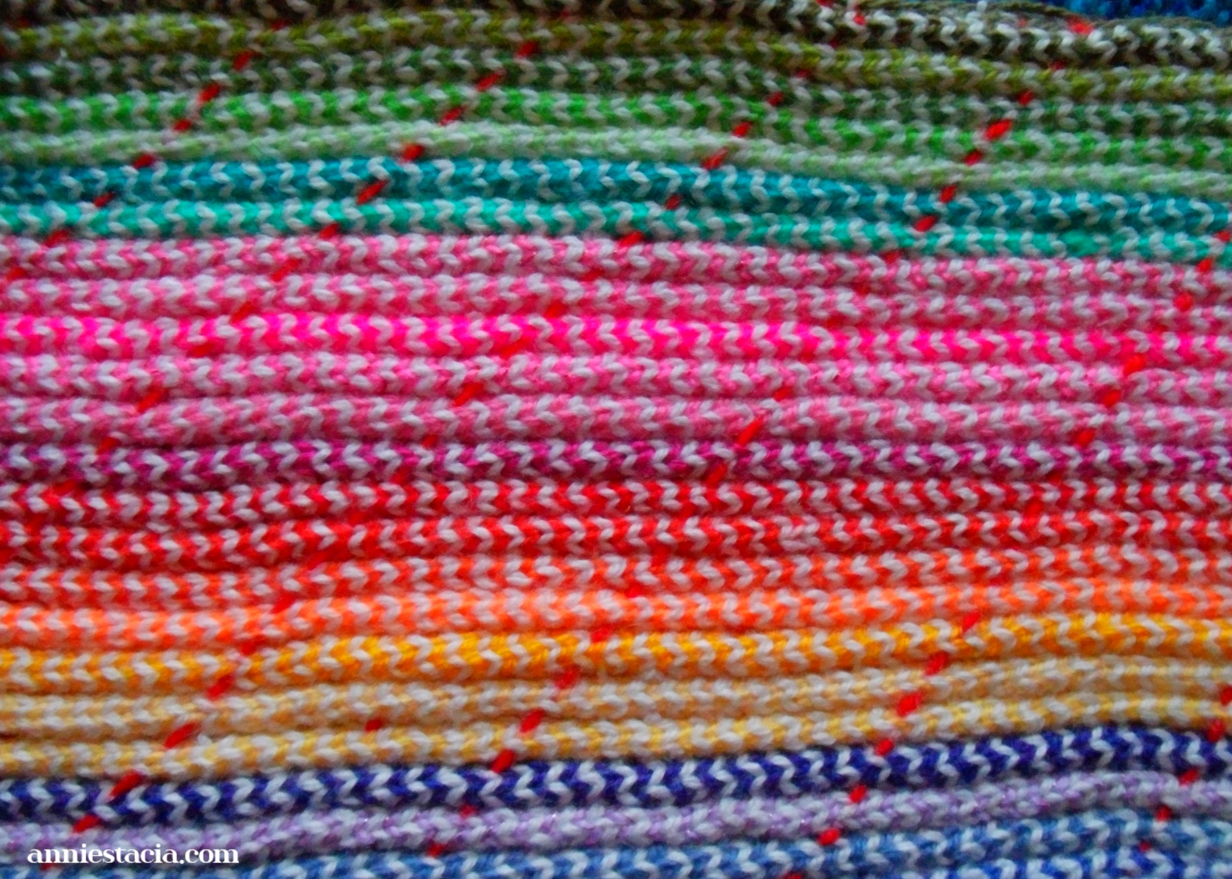 French-knitted colored scarf