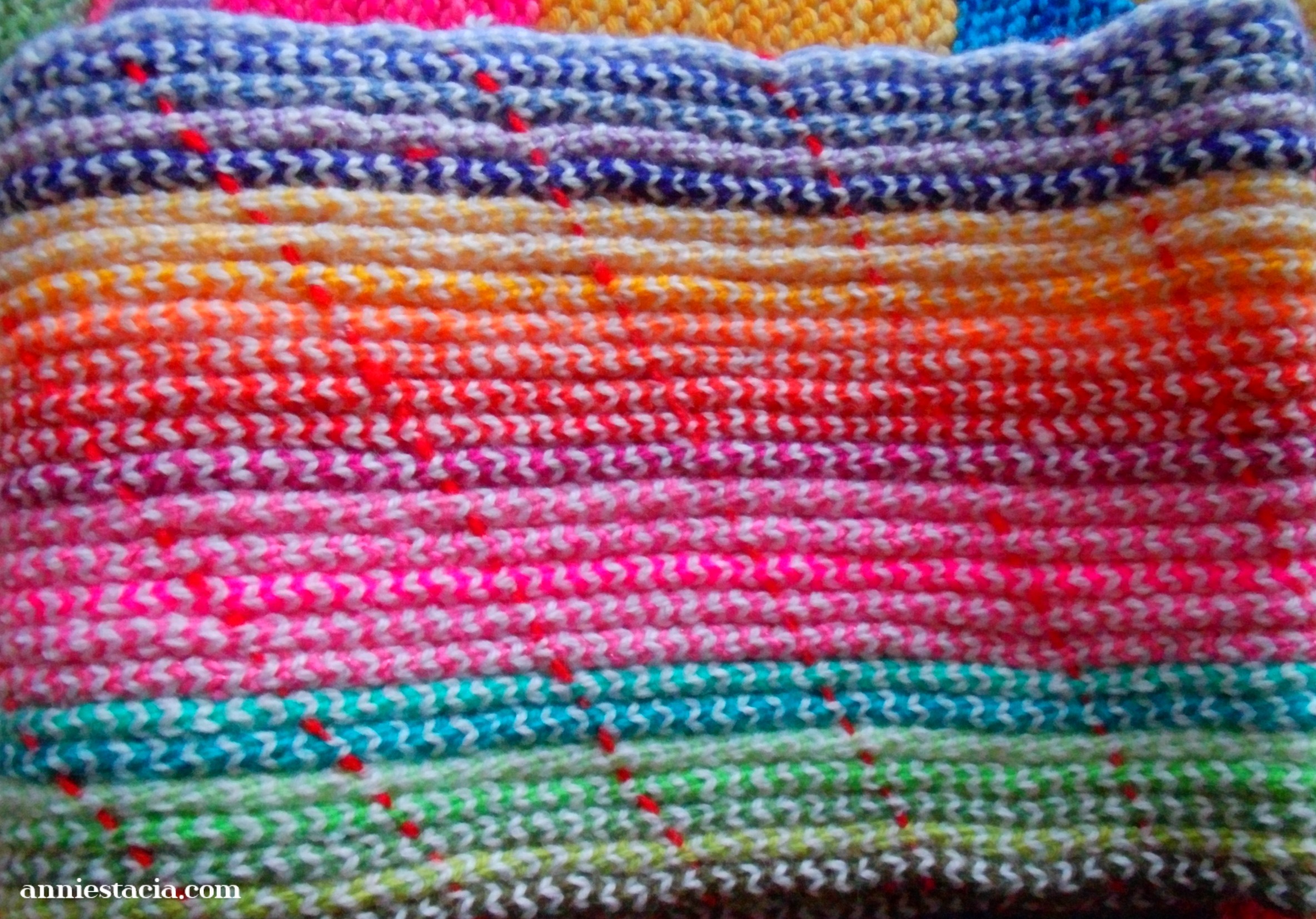 French-knitted colored scarf