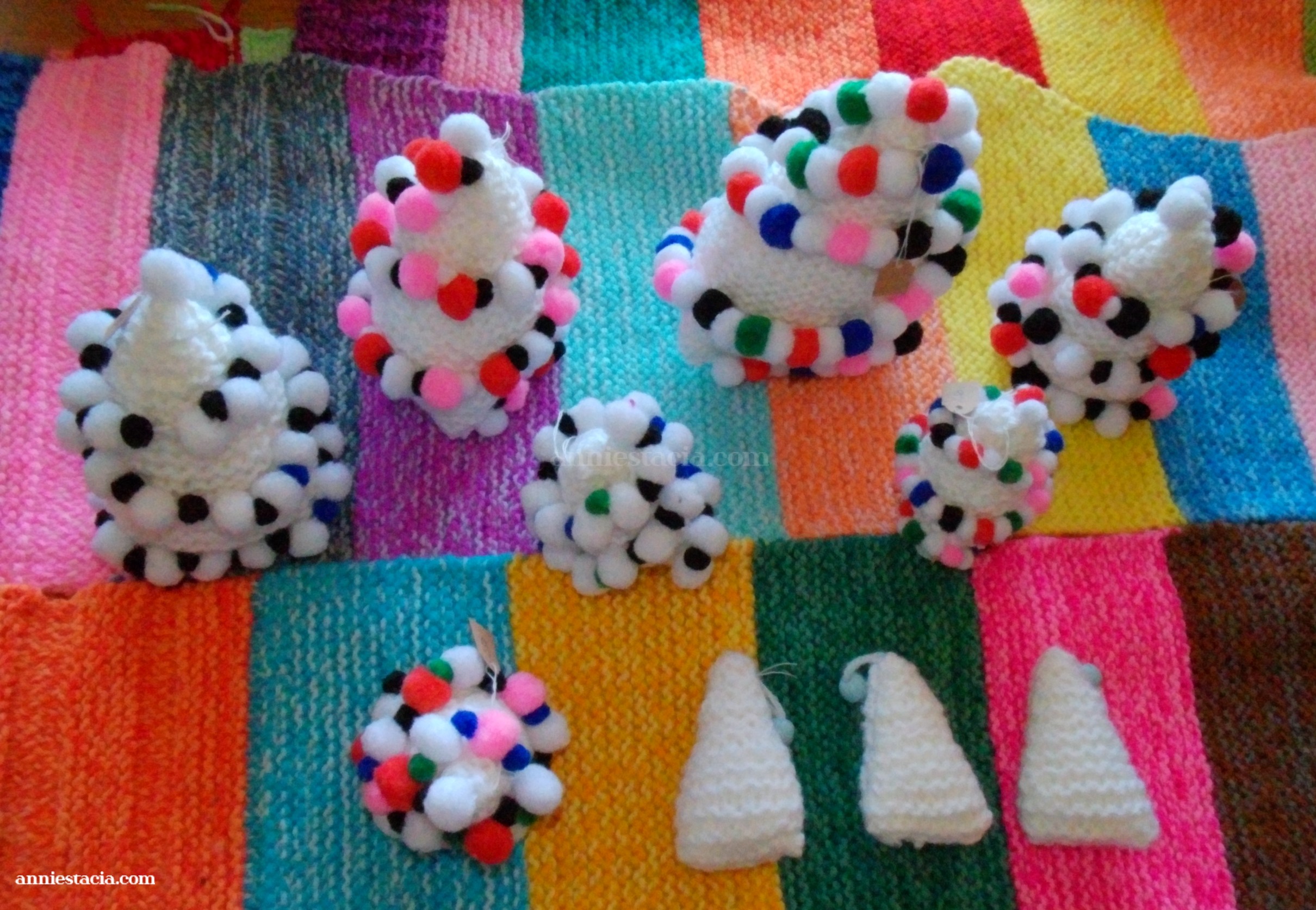 Knitted white Christmas decoration