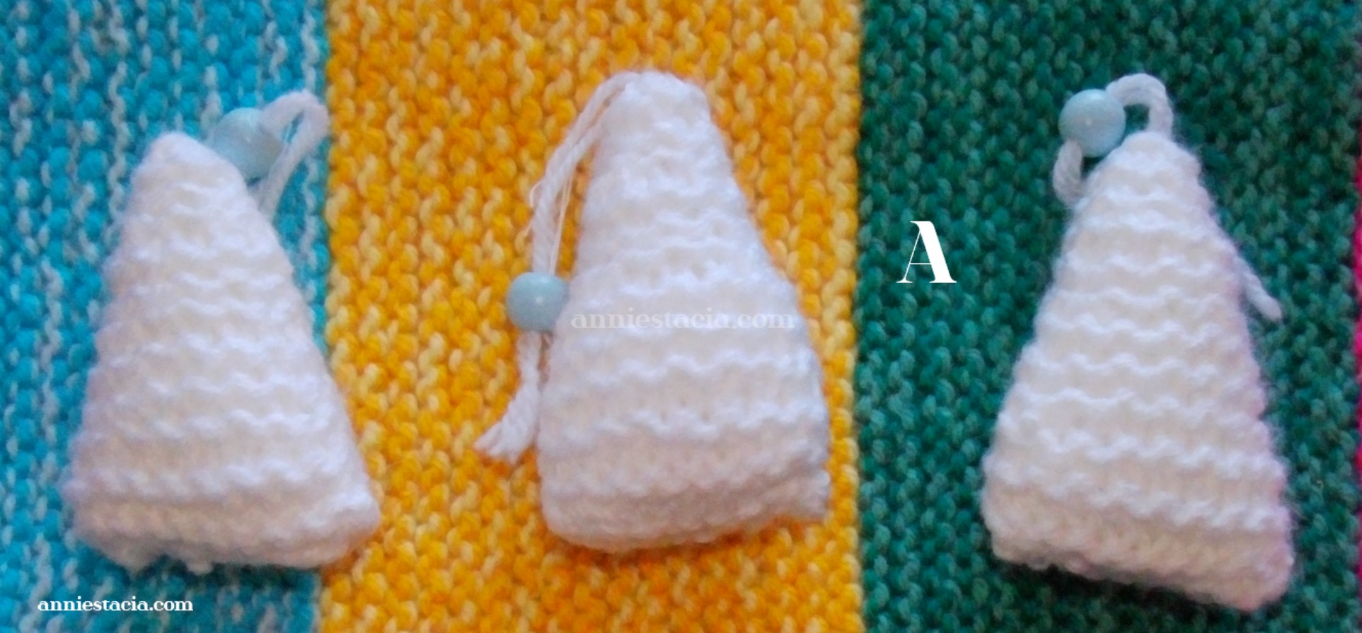 Knitted white Christmas decoration