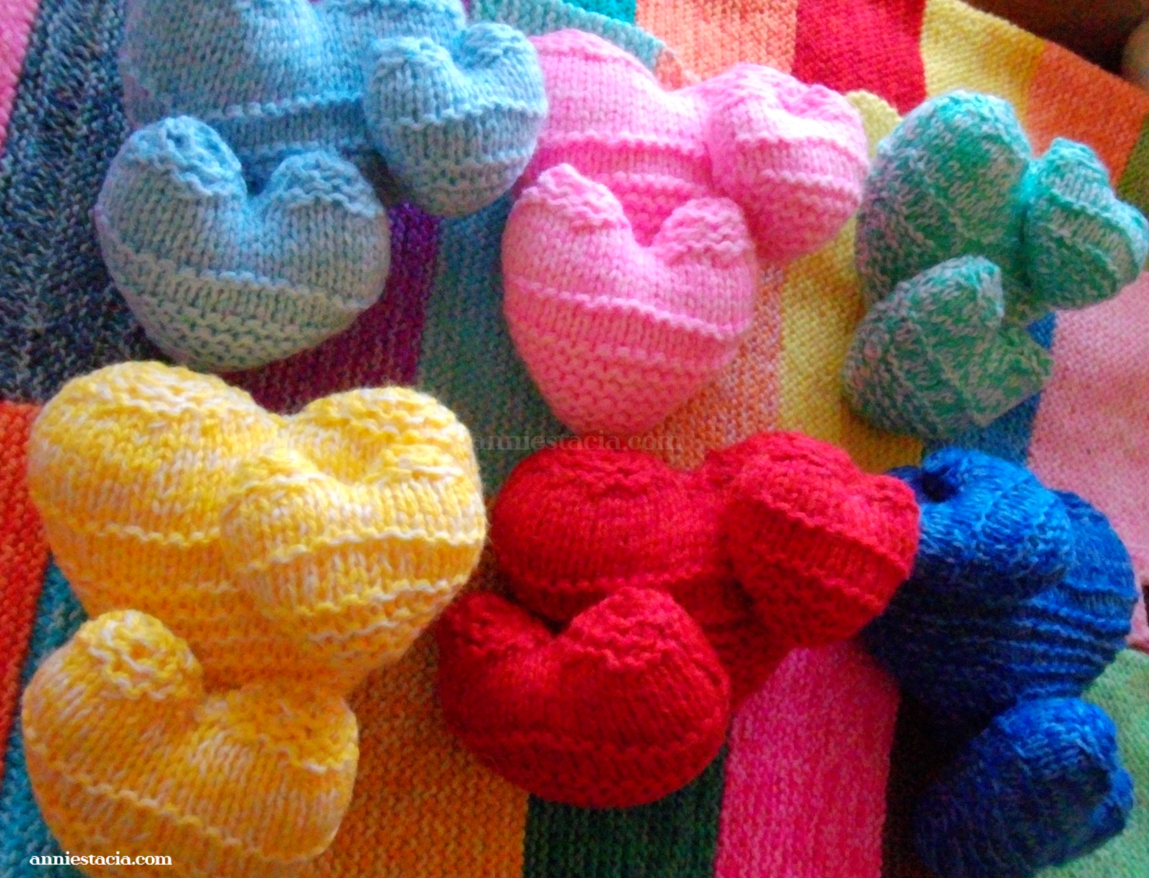 Hand knitted famlie heart
