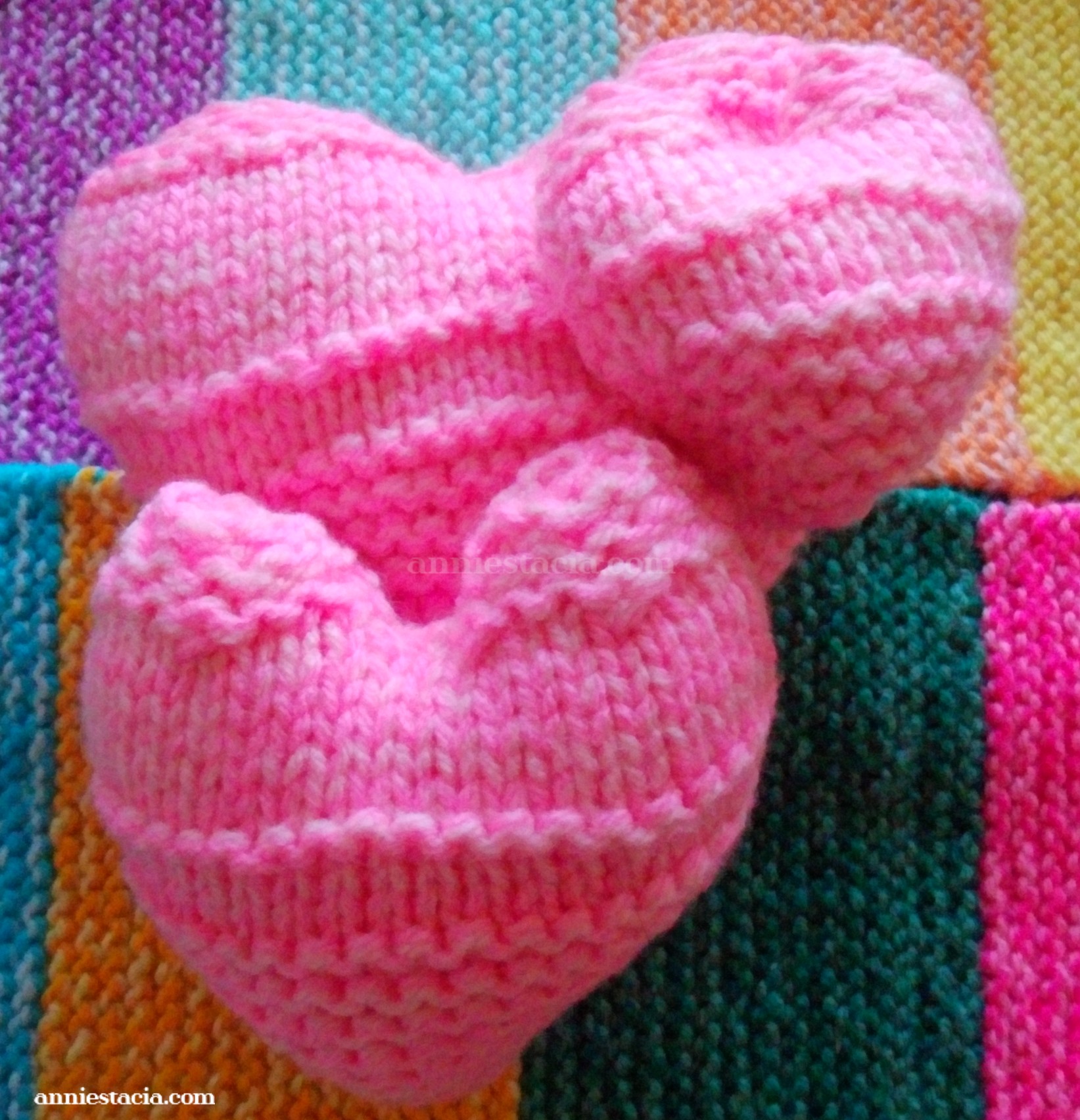 Hand knitted famlie heart