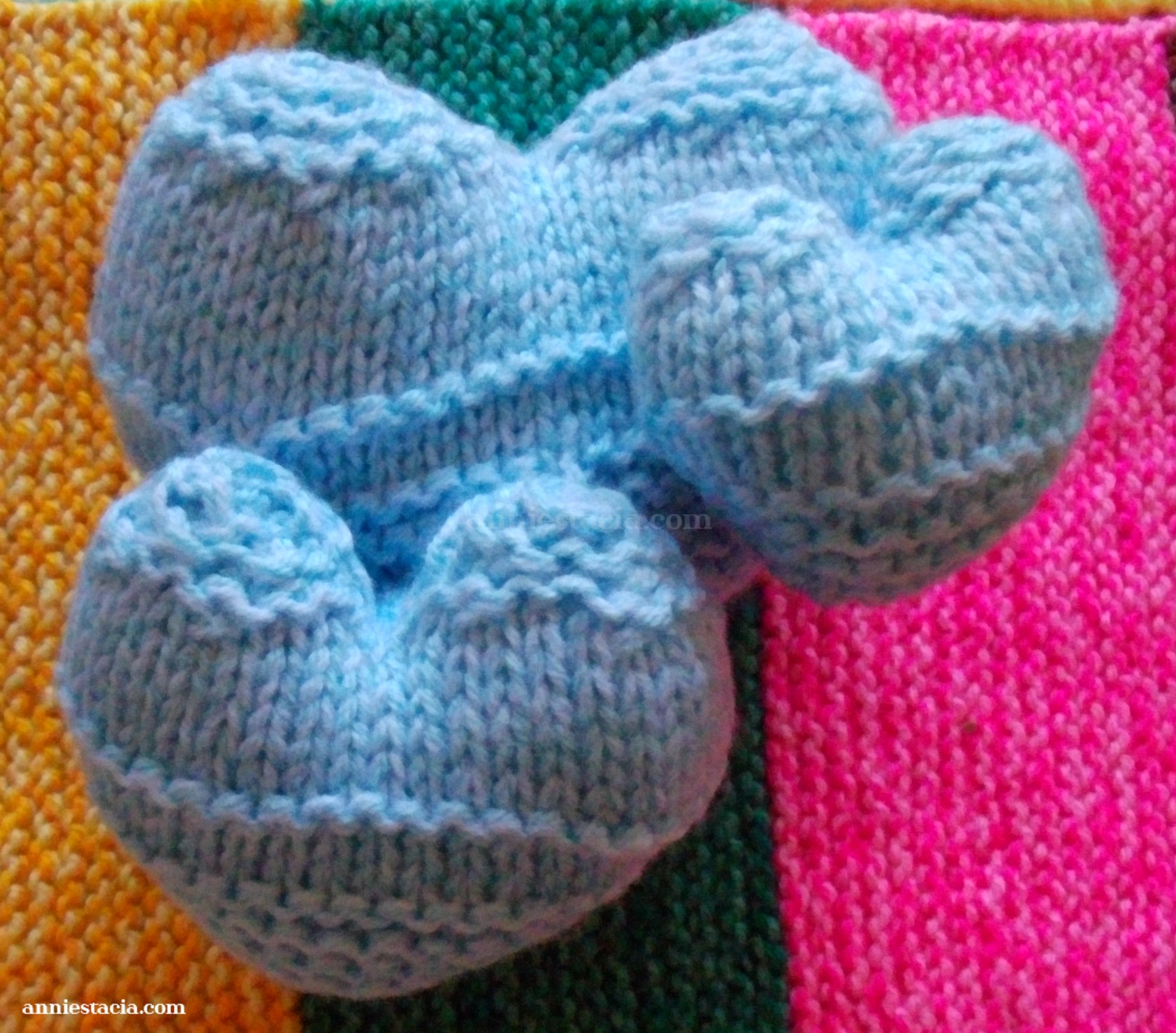 Hand knitted famlie heart