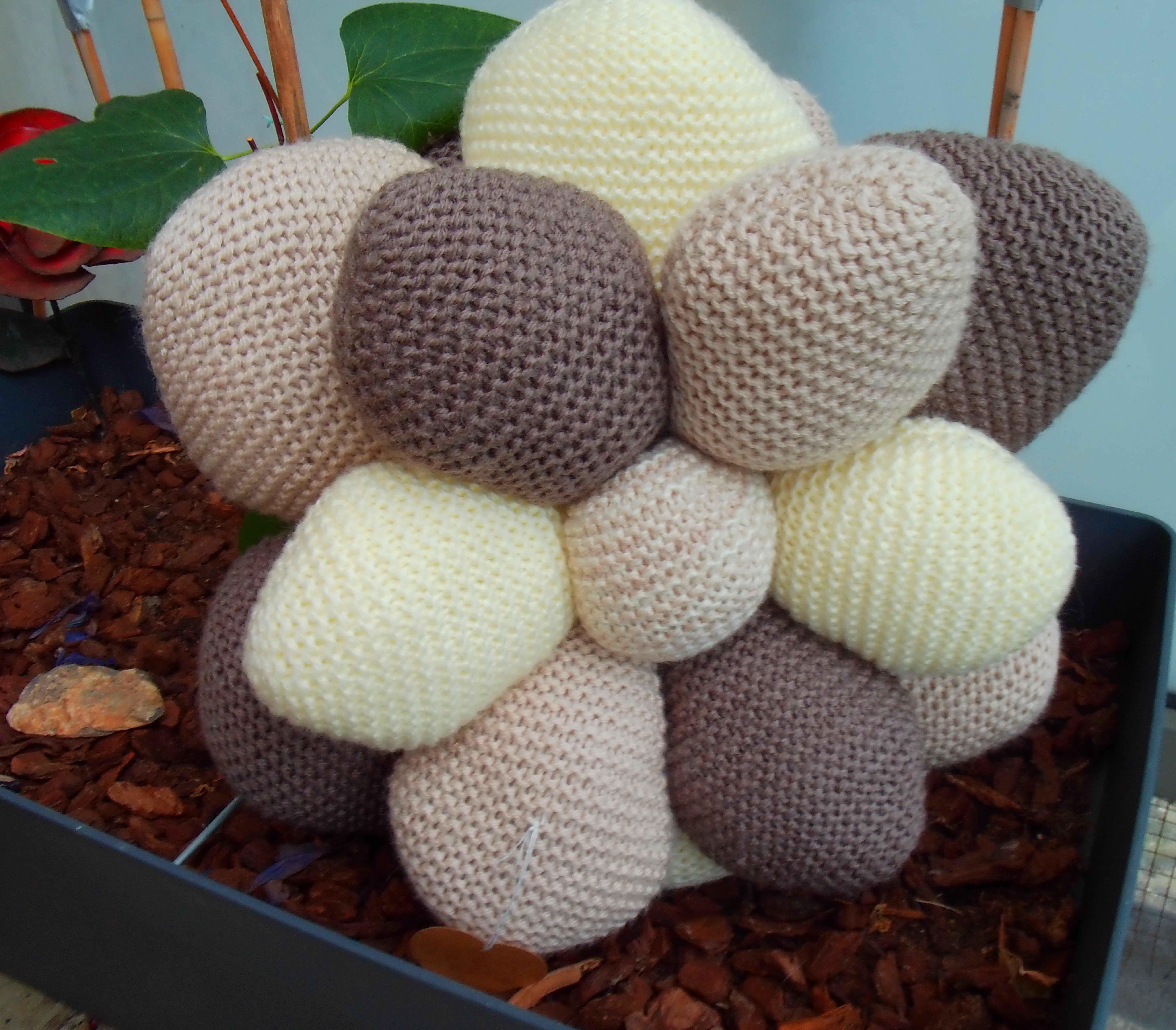 beige, brown tinted decorative pillow