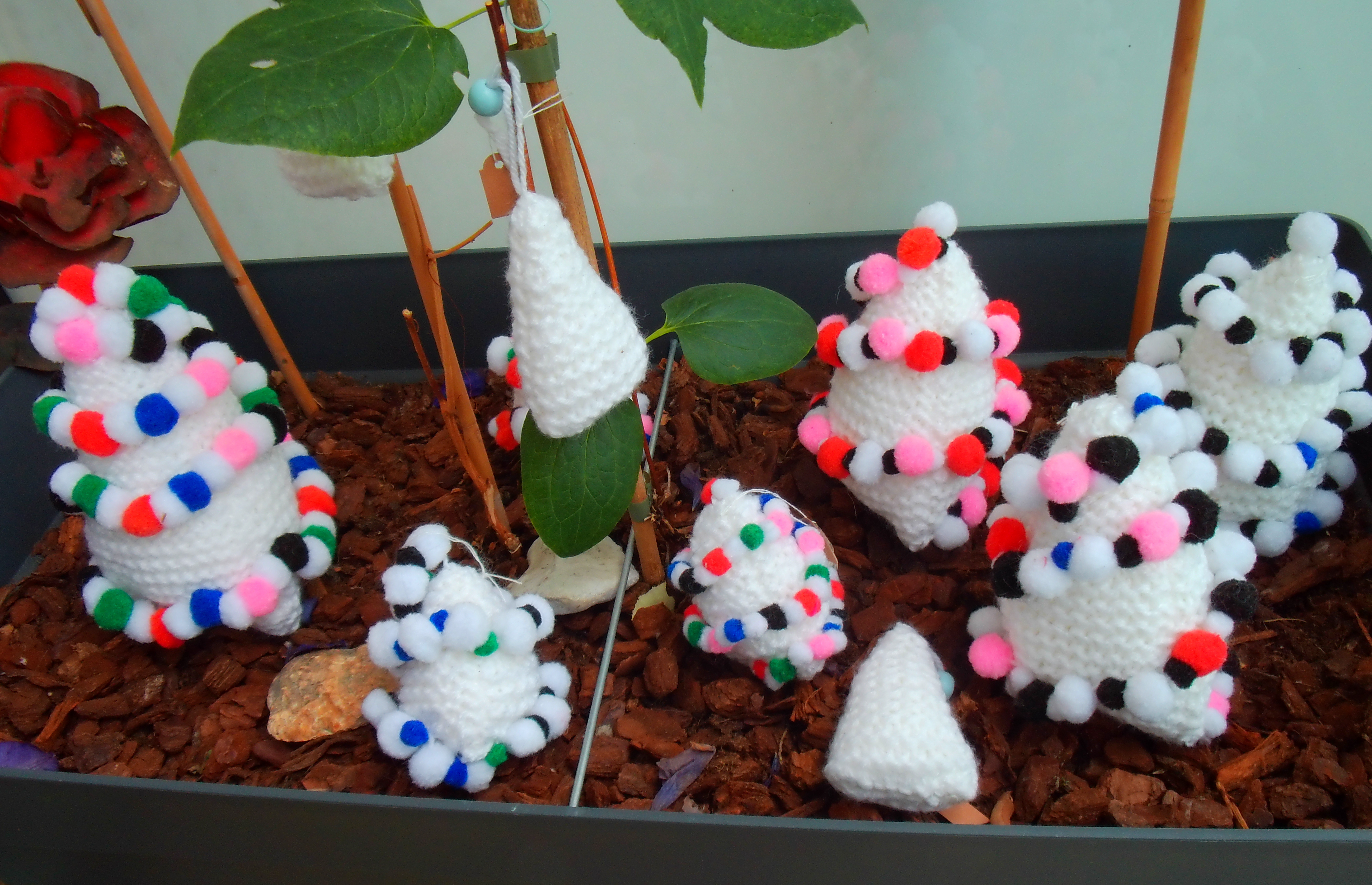 Gebreide witte kerst decoratie