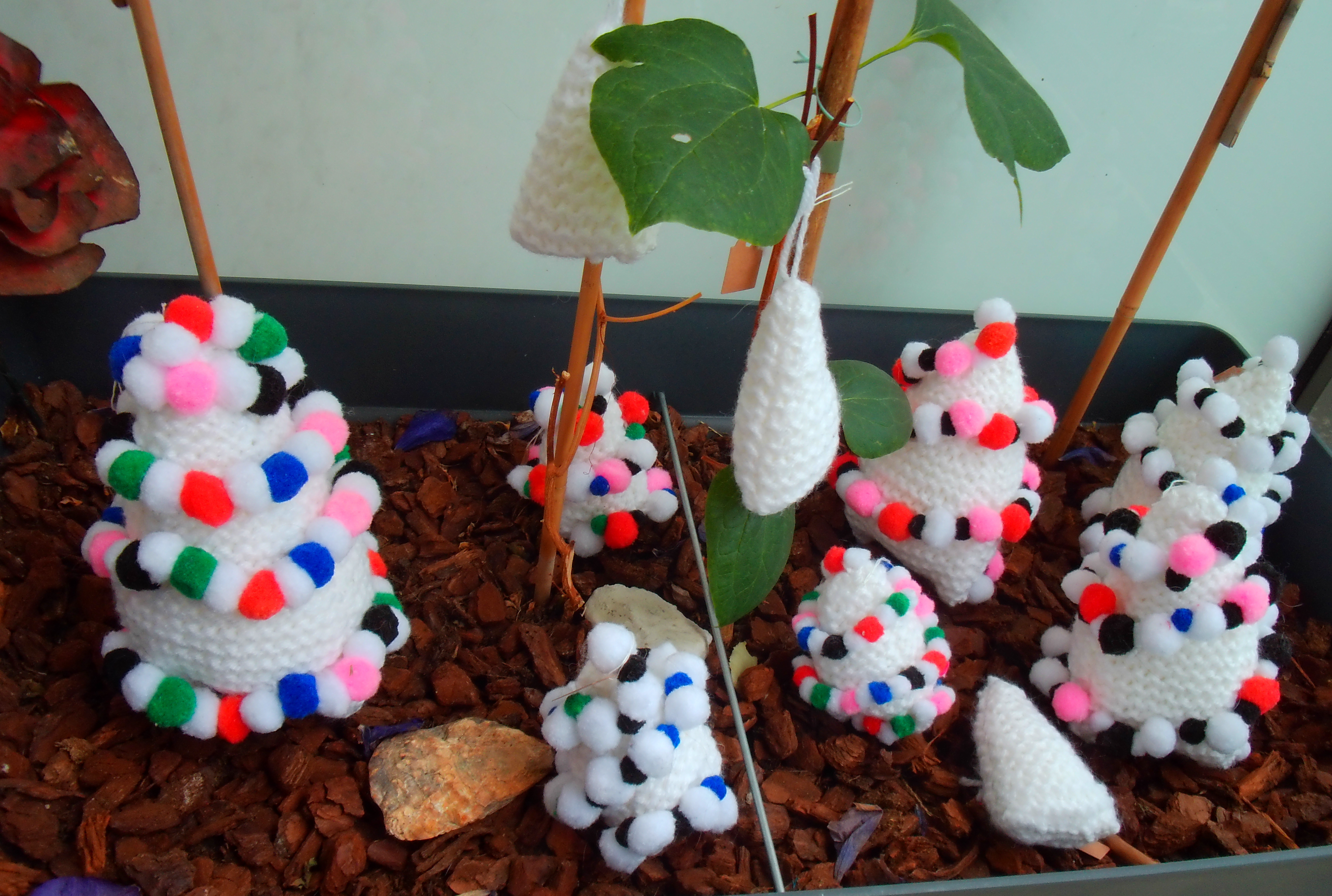 Gebreide witte kerst decoratie
