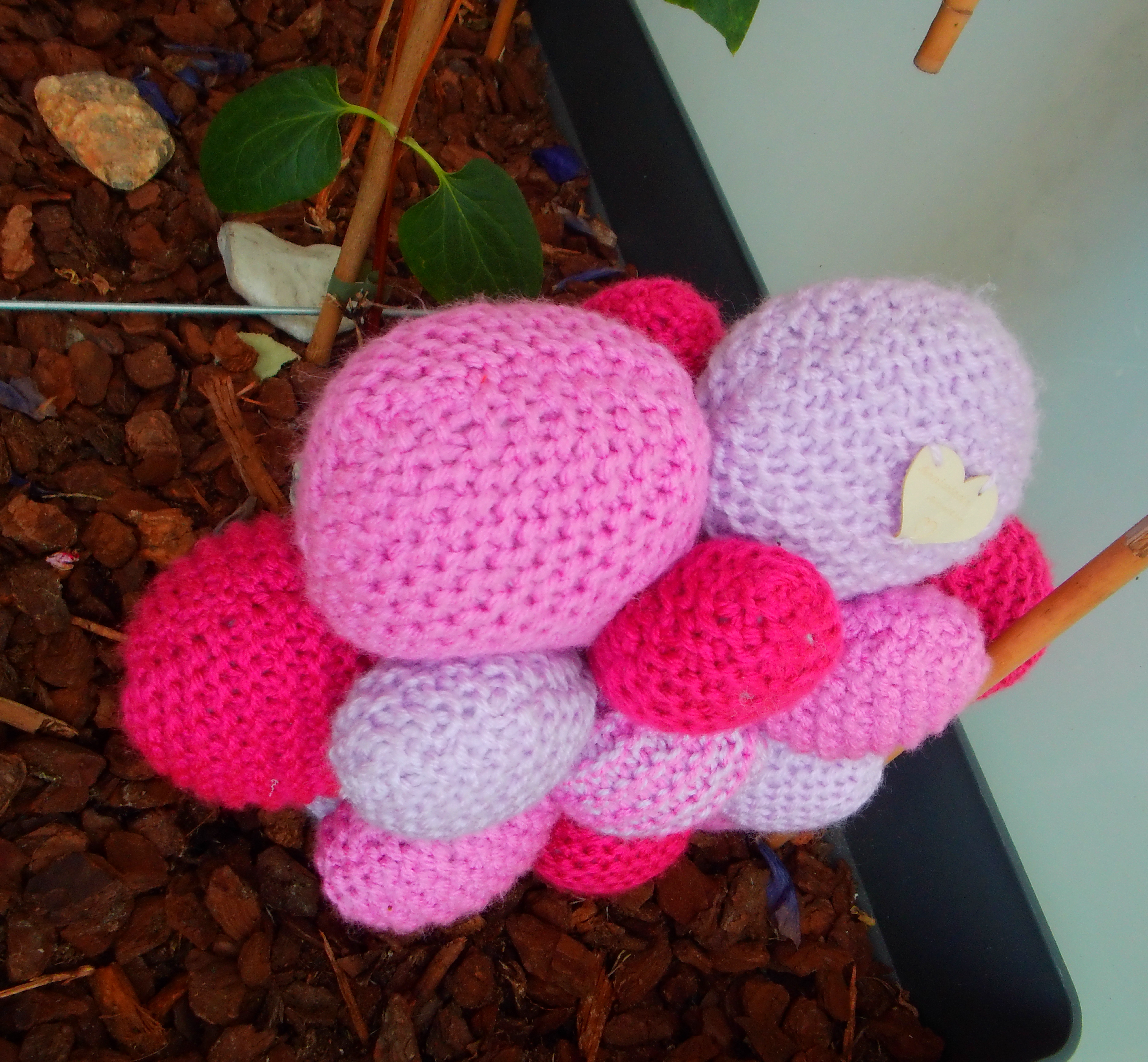 Pink tinted flower cushion