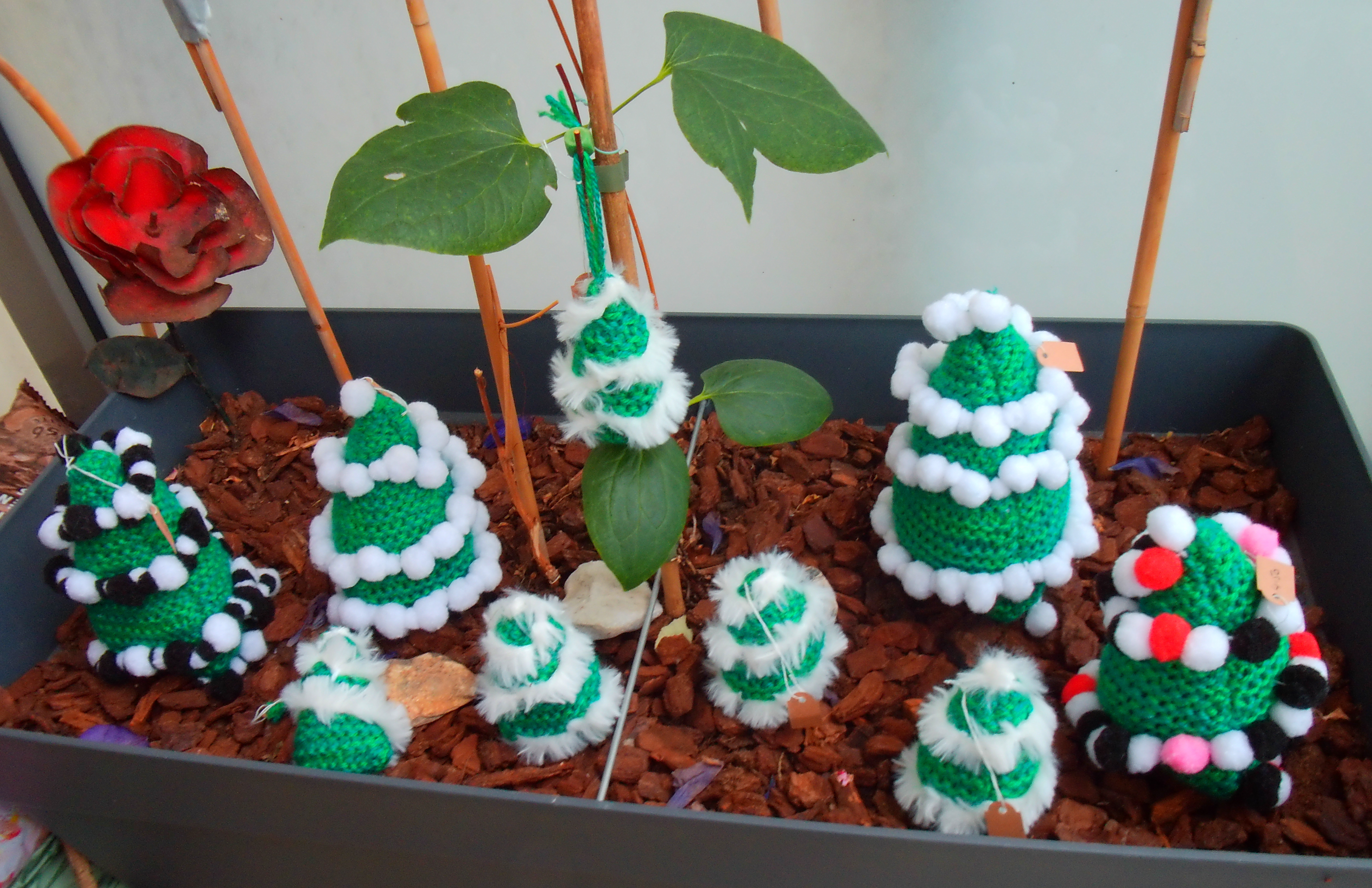 Gebreide kerst decoraties groen 