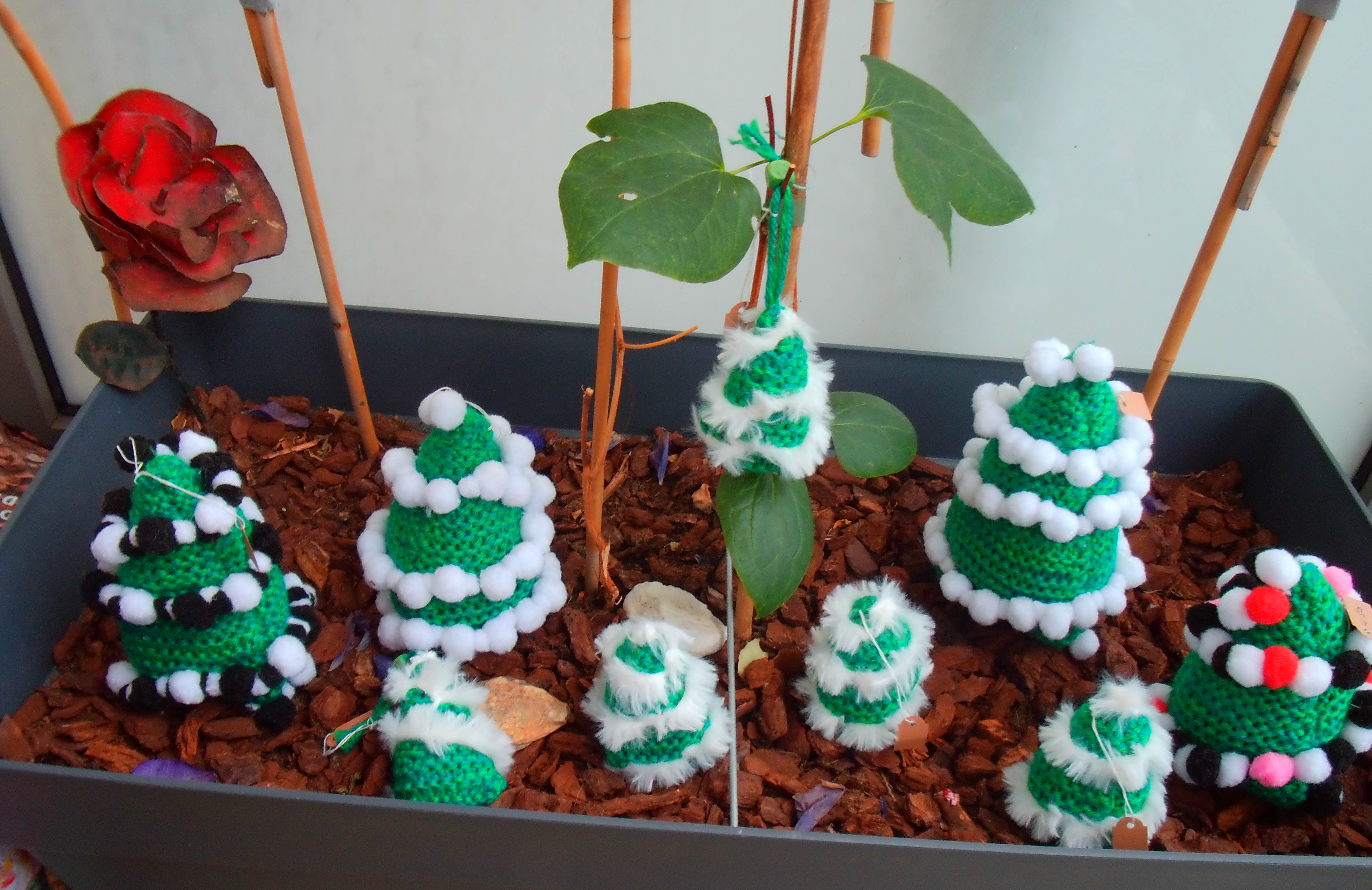 Gebreide kerst decoraties groen 