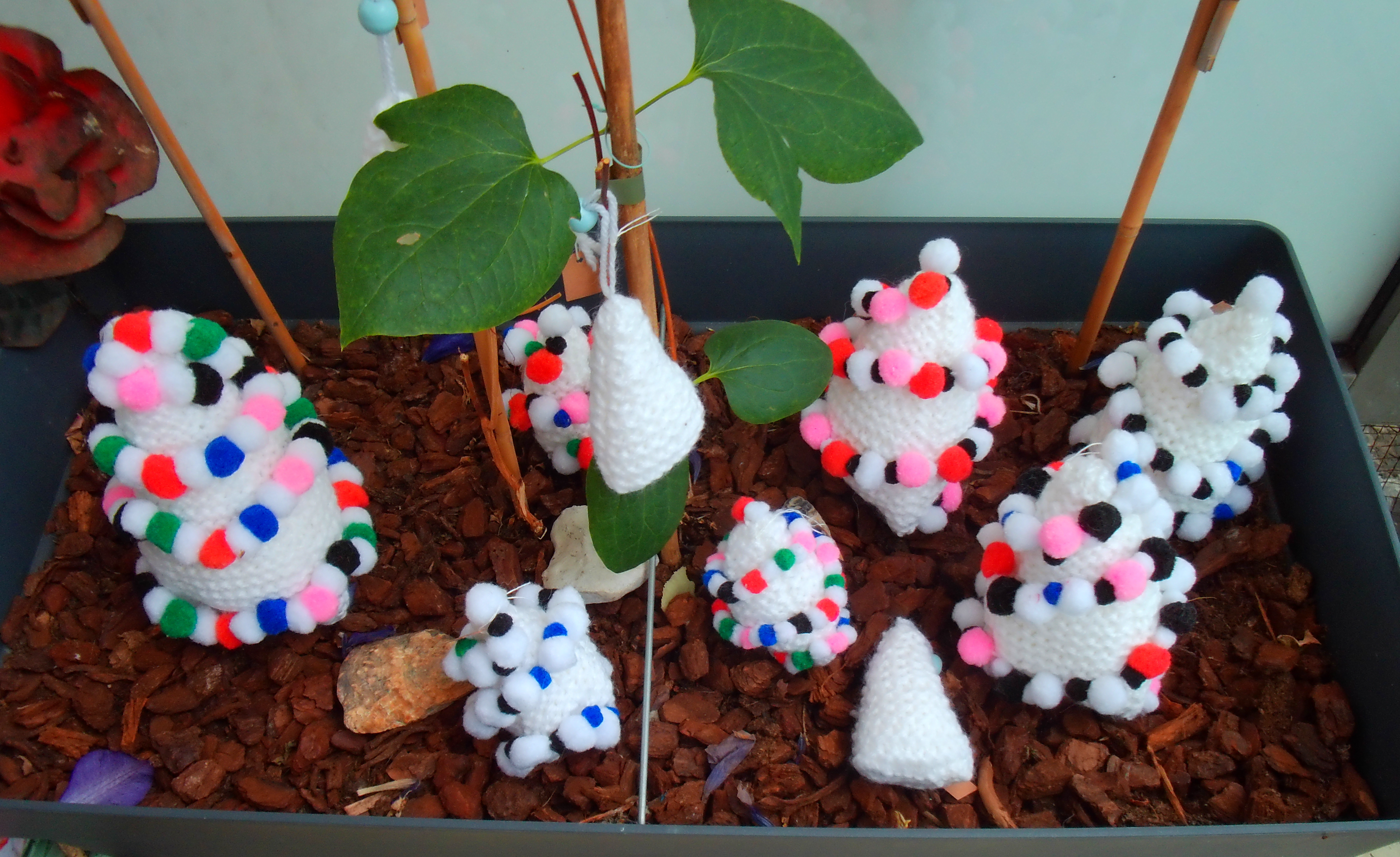 Gebreide witte kerst decoratie