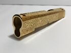 Deep laser engraved 1911 Commander Length Slide .45 Acp 24k gold plated scrolls