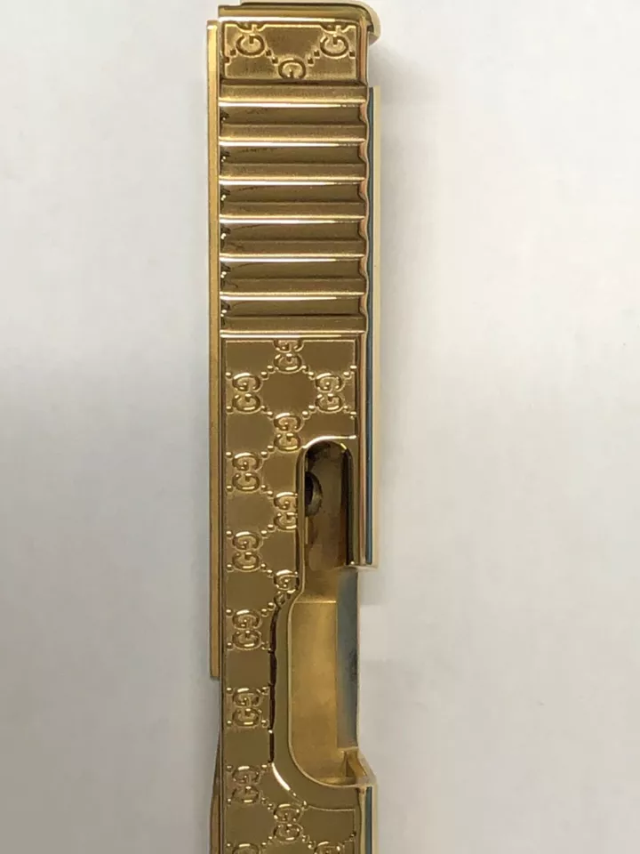Custom DEEP Laser engraved 24k gold plated glock 19 Slide Gen3g g19 Gucci themed