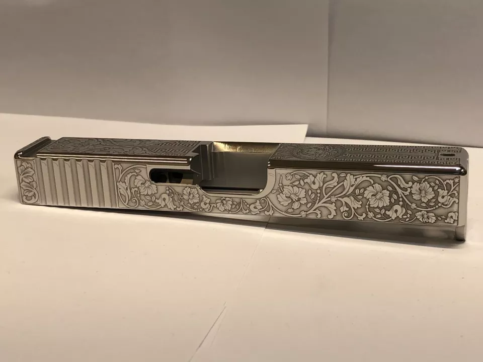 DEEP Laser engraved mirror polished Glock19 Slide Gen3 Versace