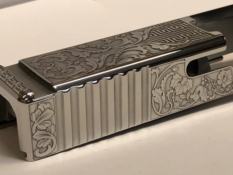 DEEP Laser engraved mirror polished Glock19 Slide Gen3 Versace