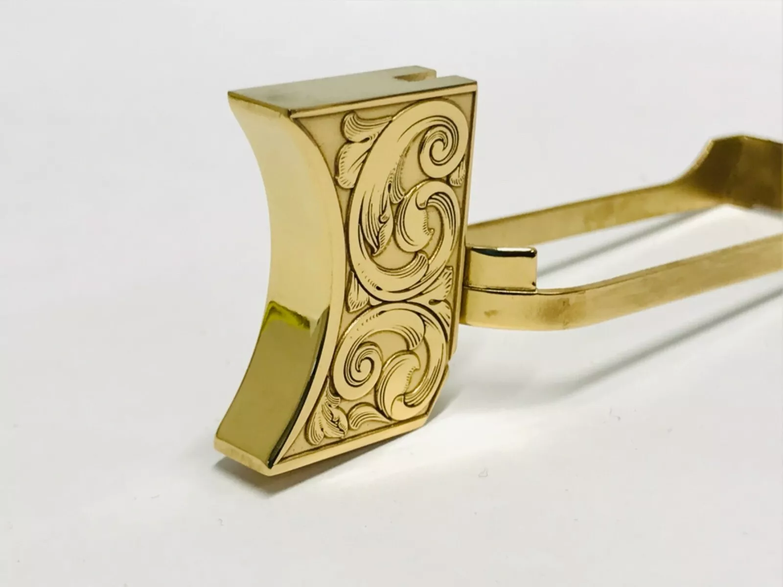 New laser engraved 1911 24k Gold Plated Mirror Polished Long Pad Scroll design