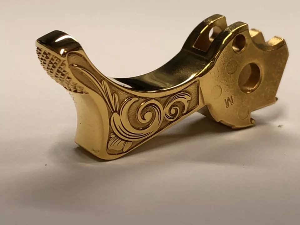 1911 gi style hammer deep laser engraved 24k gold plated