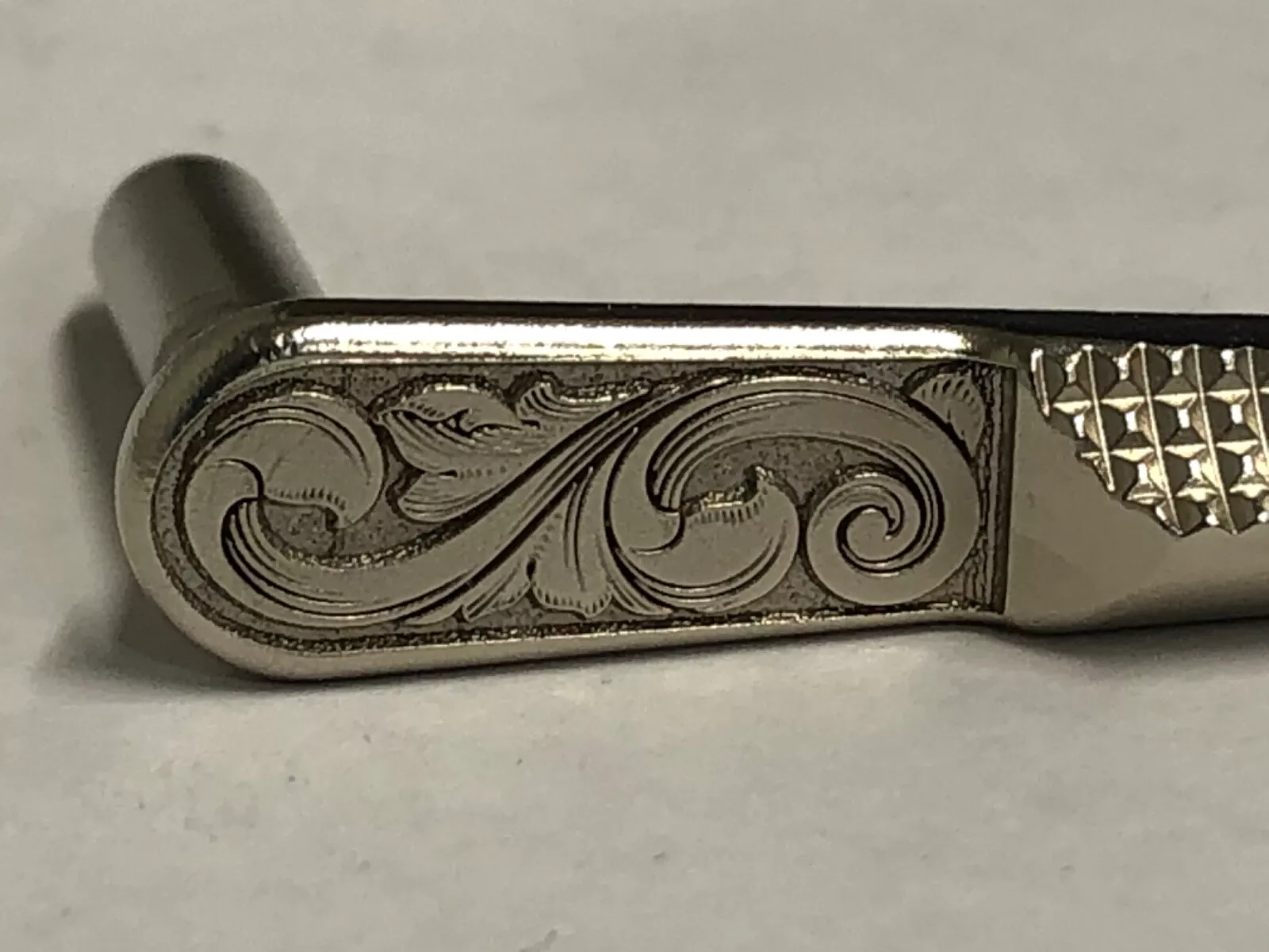 1911 Slide Stop 45 acp Deep Laser Engraved satin nickel plated