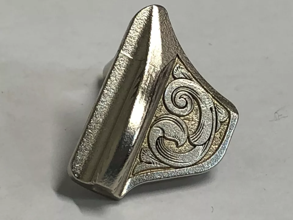 1911 laser engraved Thumb Safety satin nickel plated