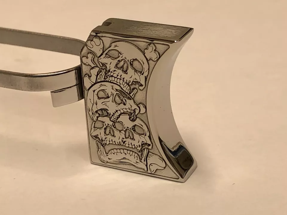 New laser engraved 1911 Mirror Polished Long Pad skulls #1
