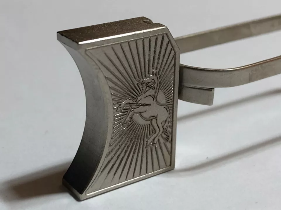 New laser engraved 1911 satin nickel Long Pad Colt Horse #1