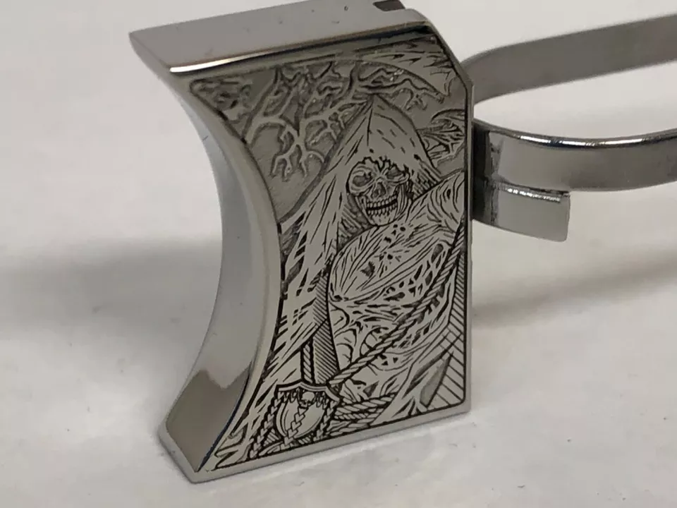 New laser engraved 1911 Mirror Polished Long Pad Santa Muerte #1