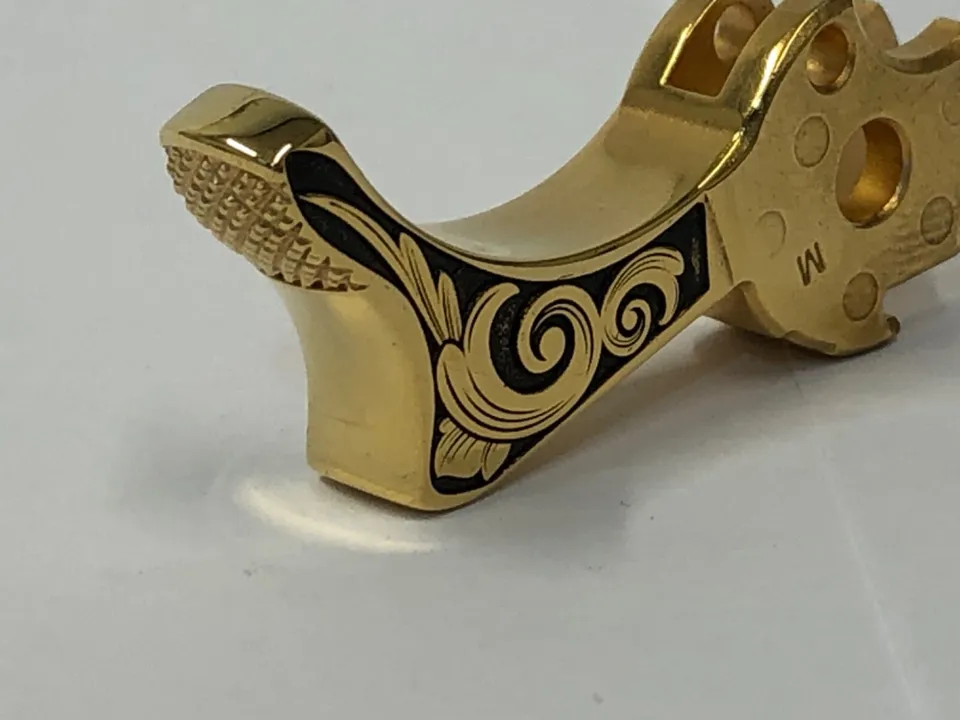1911 gi style hammer deep laser engraved 24k gold plated