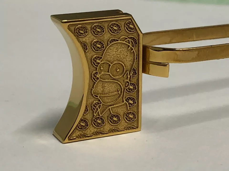 New laser engraved 1911 24k Gold Plated Mirror polished pad Homer Simpson