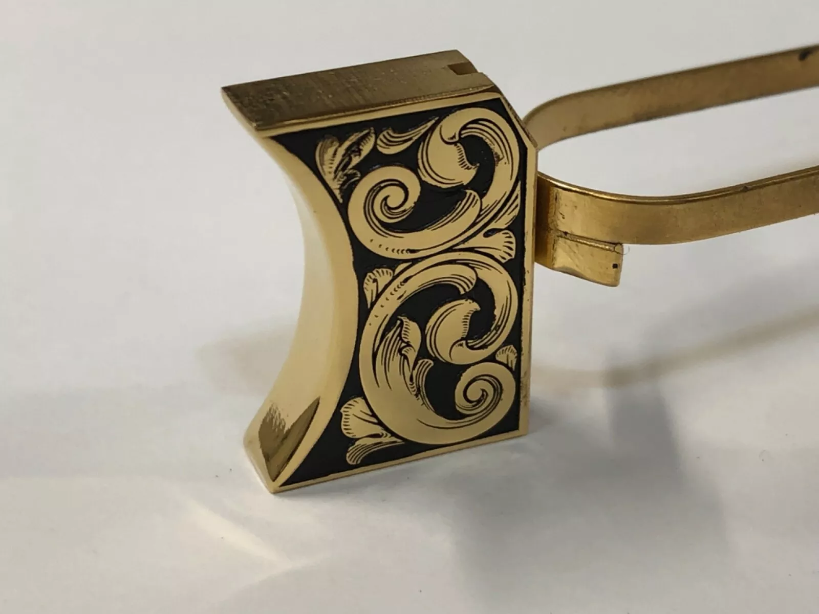 New laser engraved 1911 24k Gold Plated Mirror Polished Long Pad Scroll design