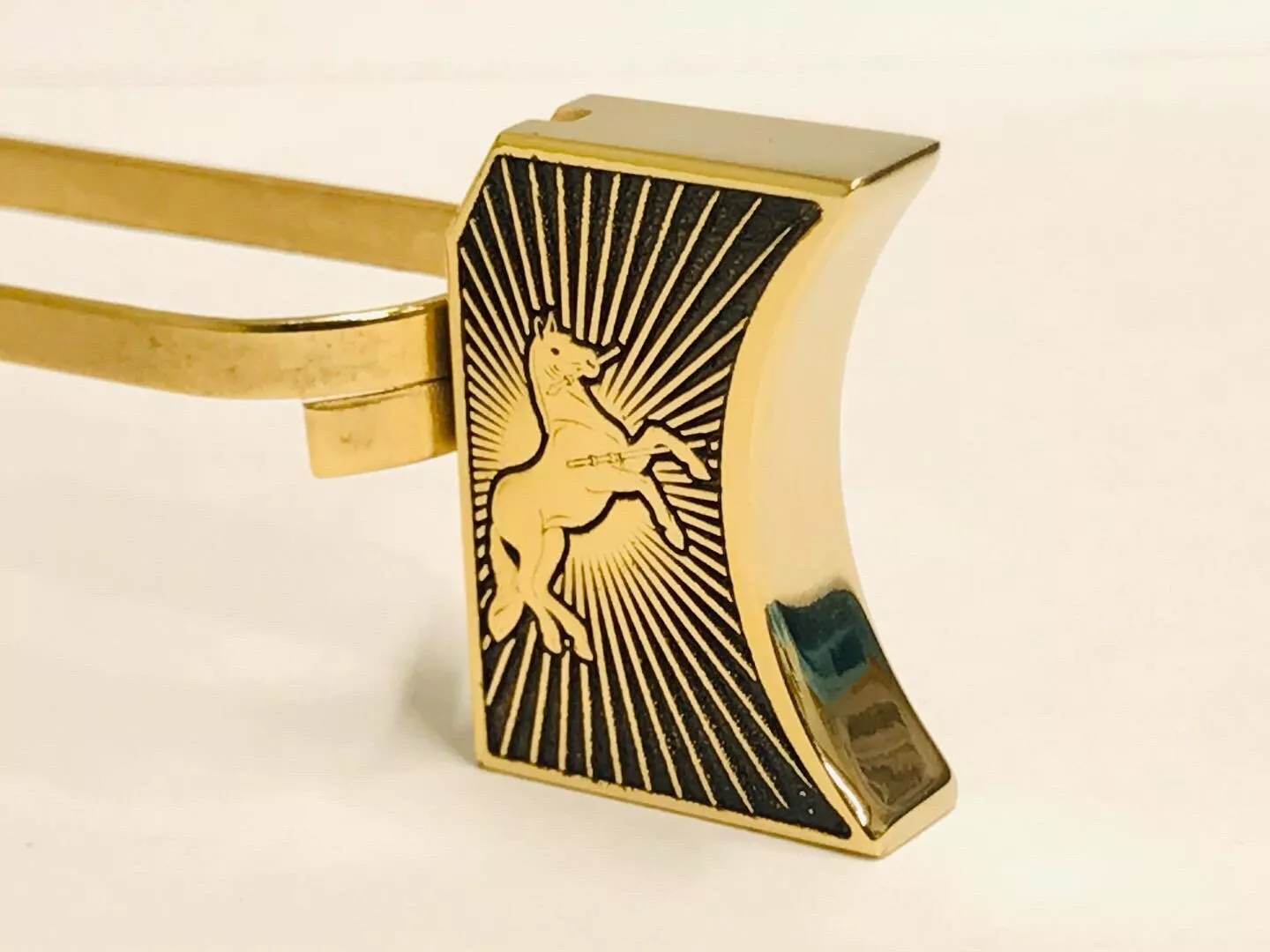 New laser engraved 1911 24k Gold Plated Mirror Polished Long Pad Colt Horse #1