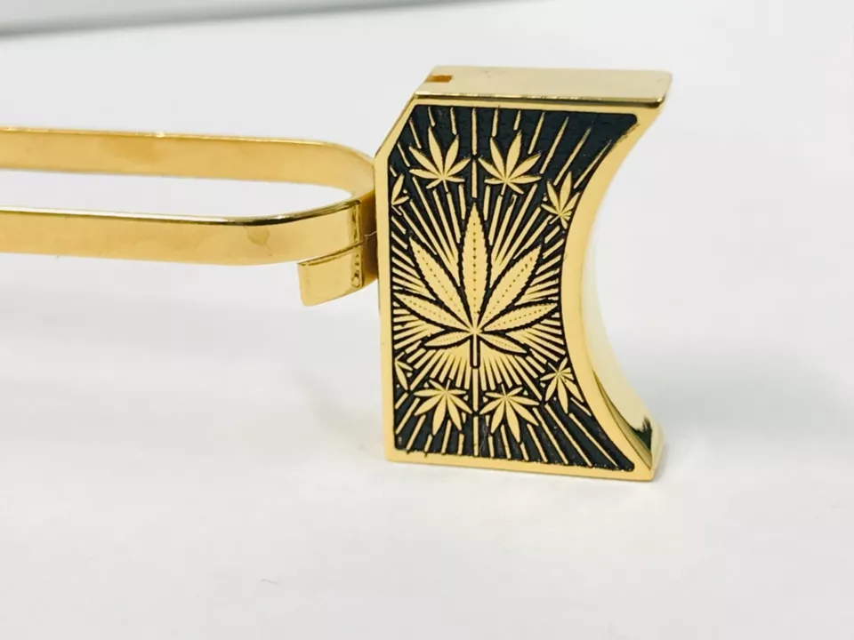 New laser engraved 1911 24k Gold Plated Mirror Polished  leaves design  #2