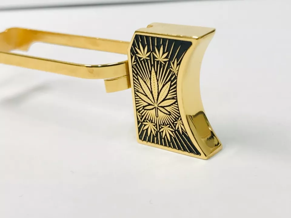 New laser engraved 1911 24k Gold Plated Mirror Polished  leaves design  #2