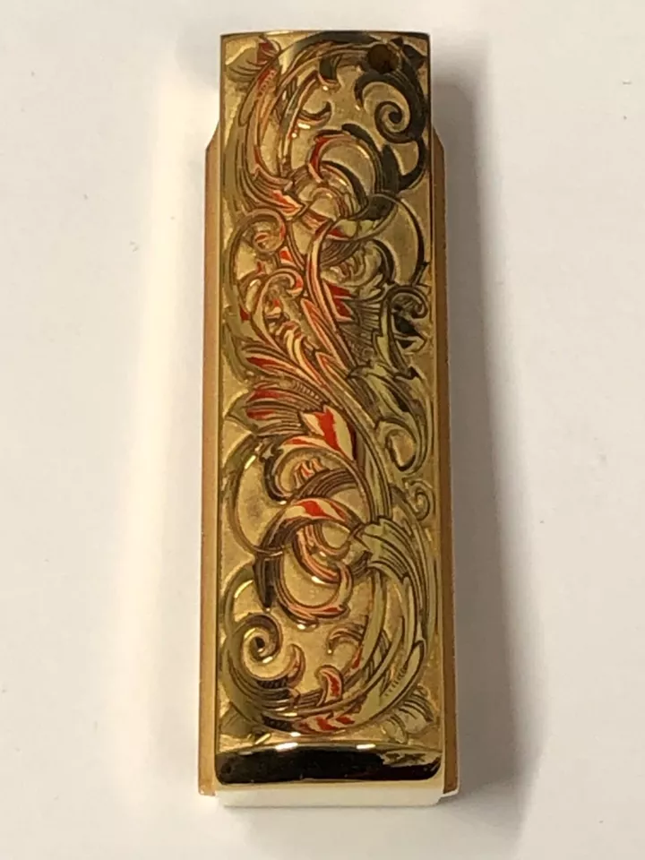 24k gold plated deep laser engraved 1911 mainspring housing