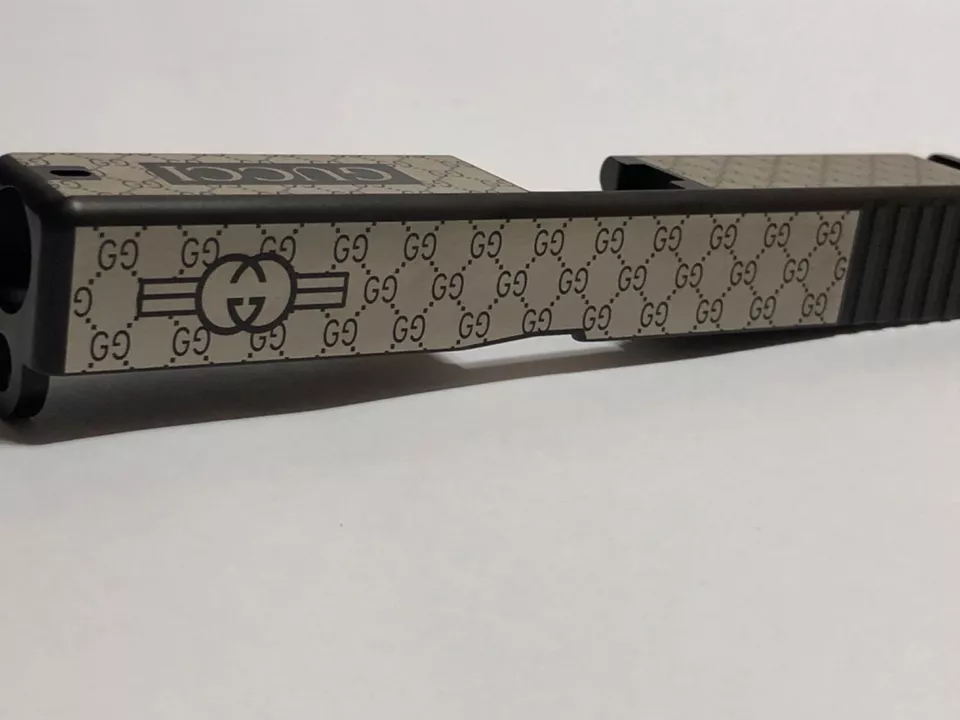 Custom Laser etched Glock 19 Slide Gen3 g19 Gucci black nitrite