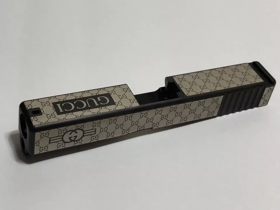 Custom Laser etched Glock 19 Slide Gen3 g19 Gucci black nitrite