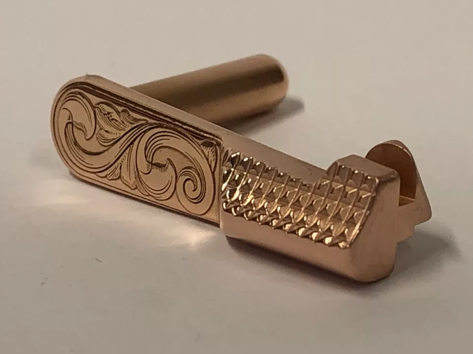 1911 Slide Stop 45 acp Deep Engraved rose gold plated