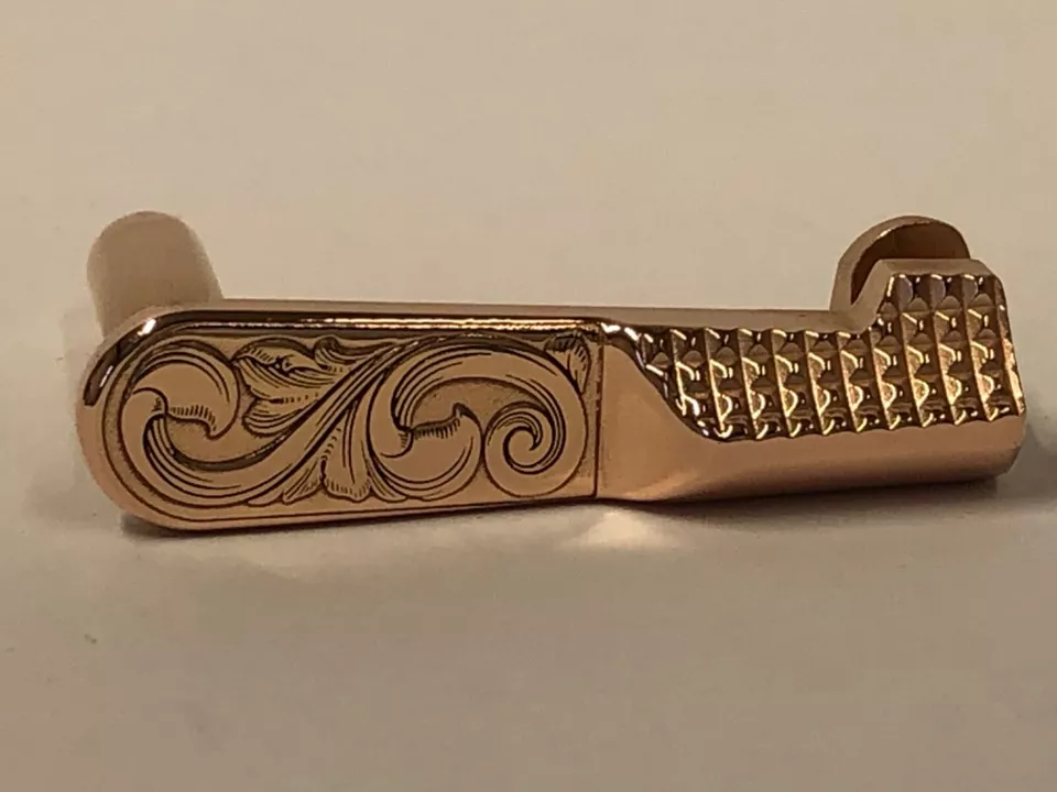 1911 Slide Stop 45 acp Deep Engraved rose gold plated