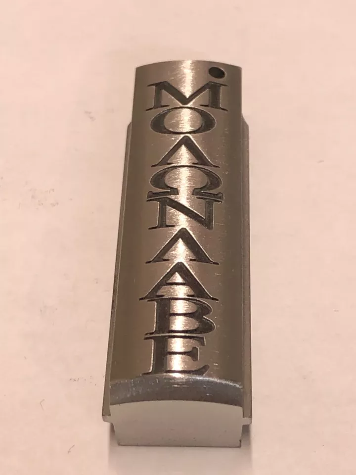 Brushed stainless steel deep laser engraved 1911 mainspring housing