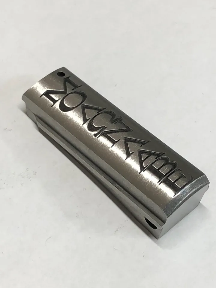 Brushed stainless steel deep laser engraved 1911 mainspring housing